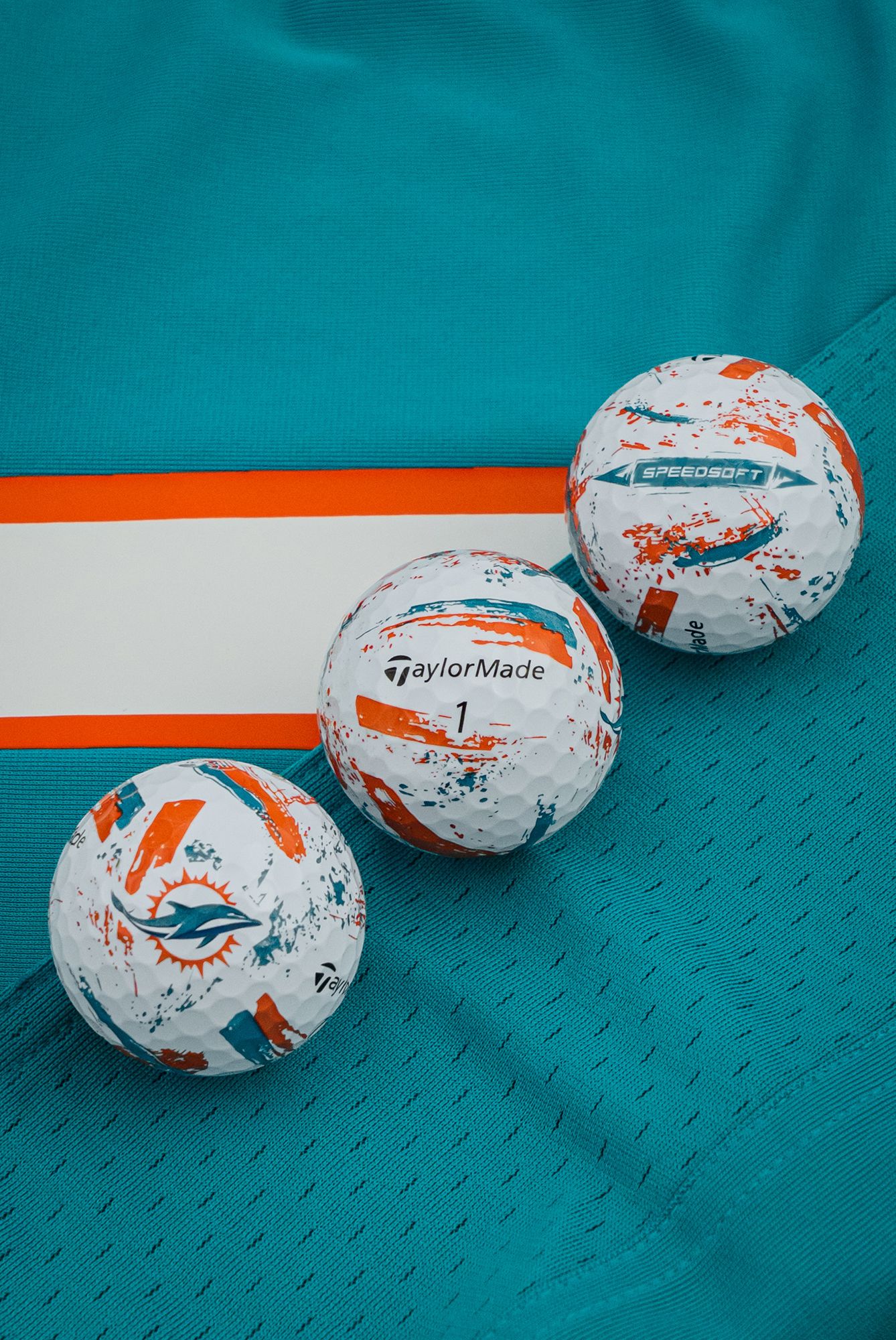 TaylorMade 2025 SpeedSoft Ink Miami Dolphins Golf Balls product image