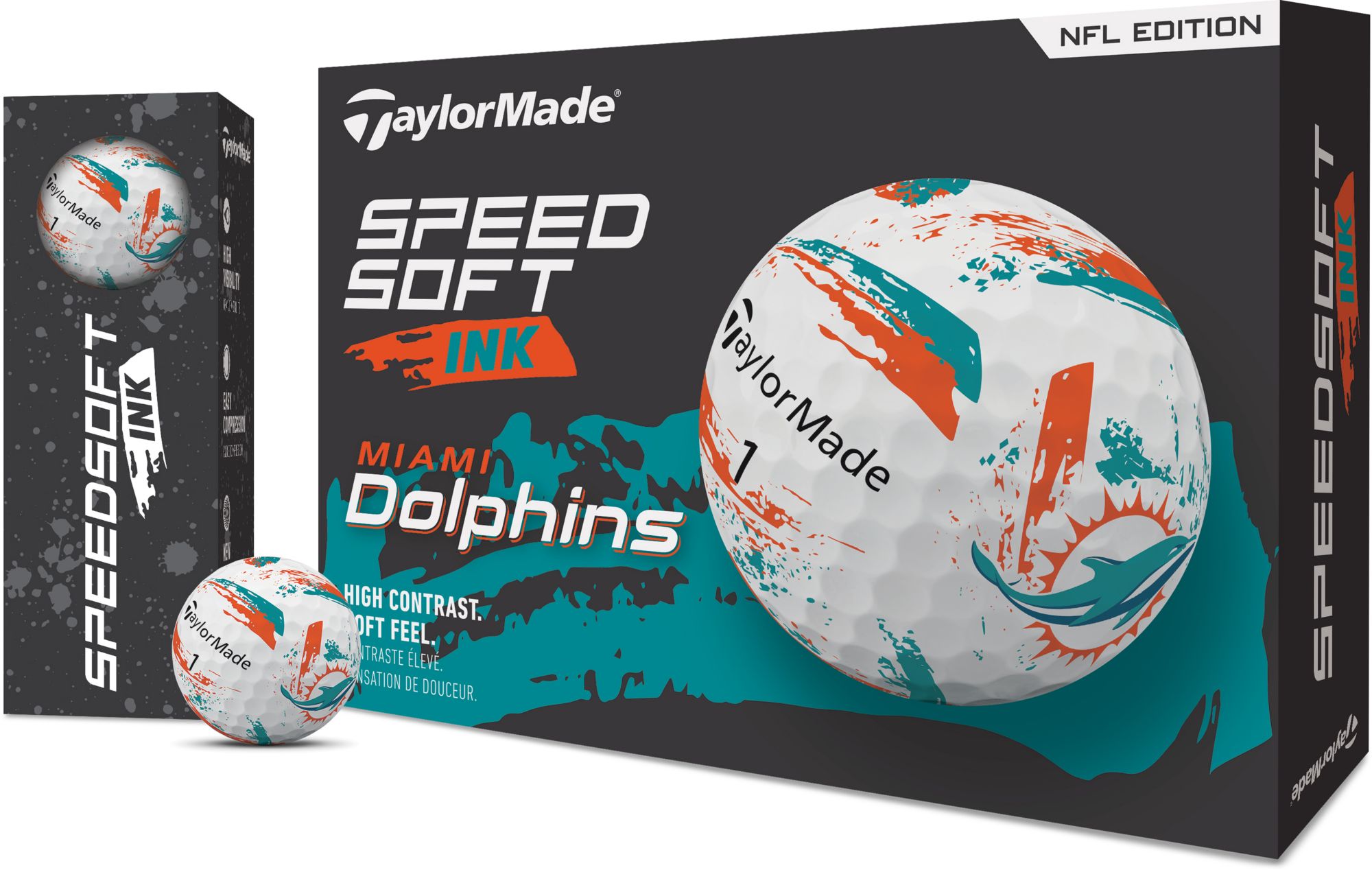 TaylorMade 2025 SpeedSoft Ink Miami Dolphins Golf Balls | Golf Galaxy