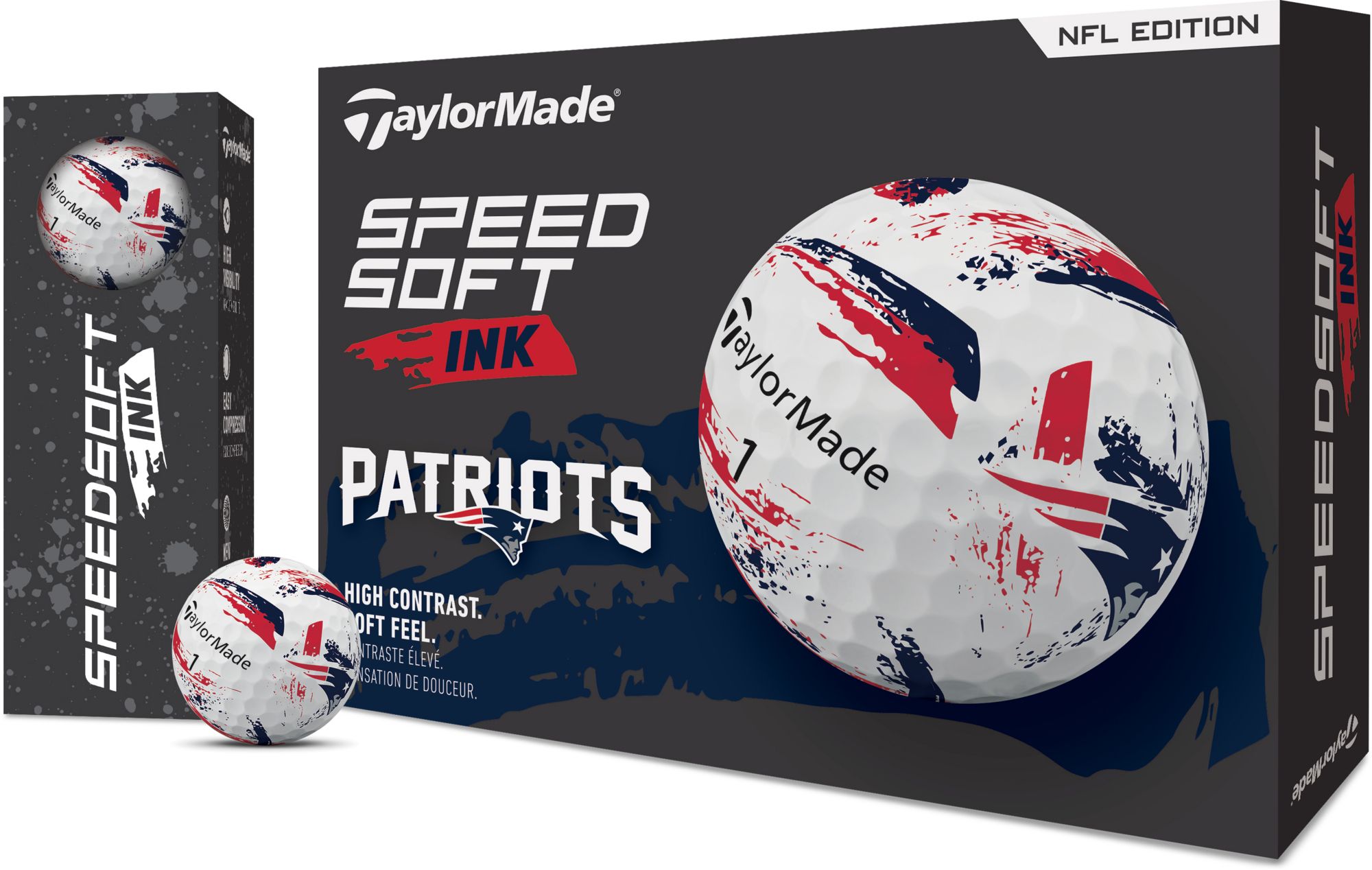 TaylorMade 2025 SpeedSoft Ink New England Patriots Golf Balls product image