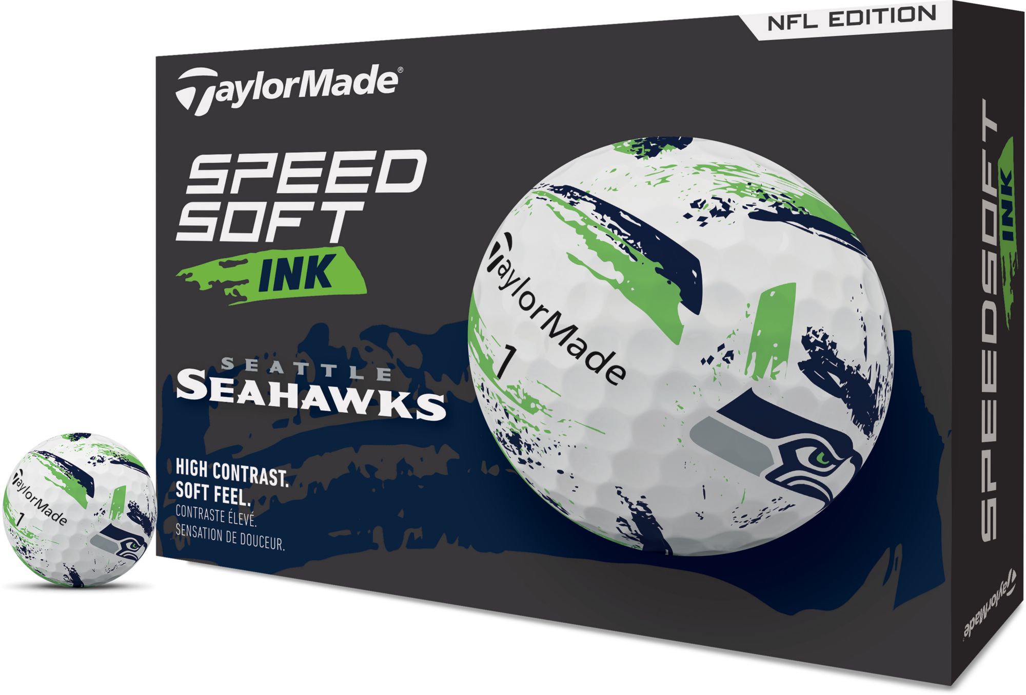TaylorMade 2025 SpeedSoft Ink Seattle Seahawks Golf Balls product image
