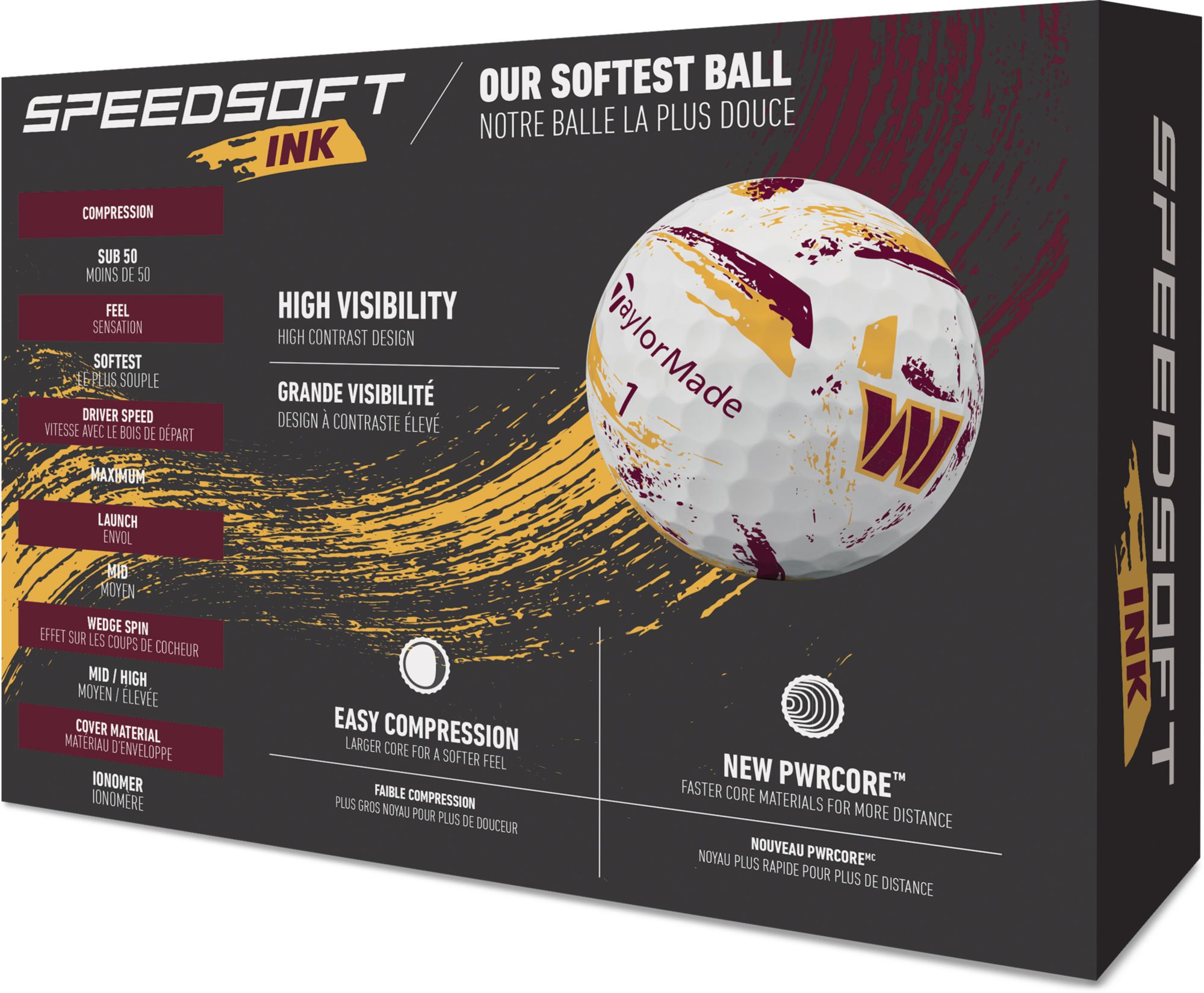 TaylorMade 2025 SpeedSoft Ink Washington Commanders Golf Balls product image