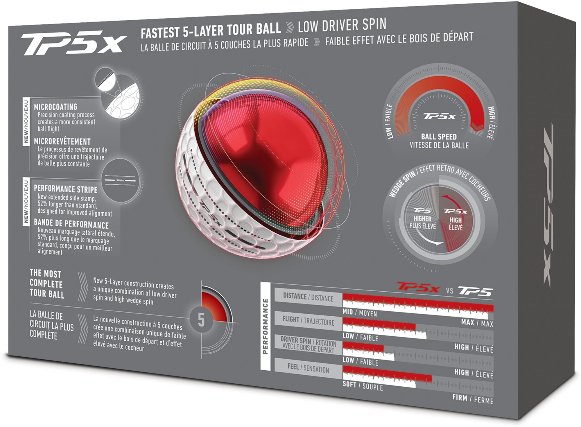TaylorMade 2026 TP5x Performance Stripe Golf Balls - 6 Pack product image