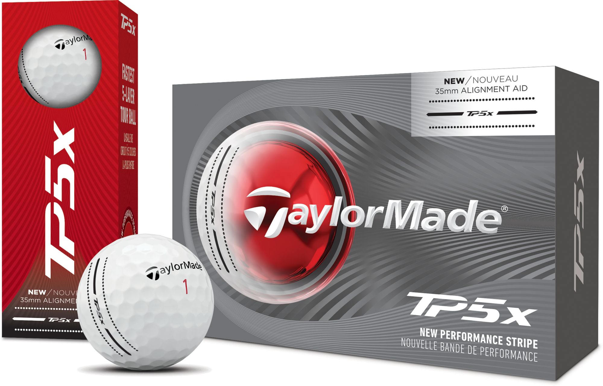 TaylorMade 2026 TP5x Performance Stripe Golf Balls - 6 Pack product image