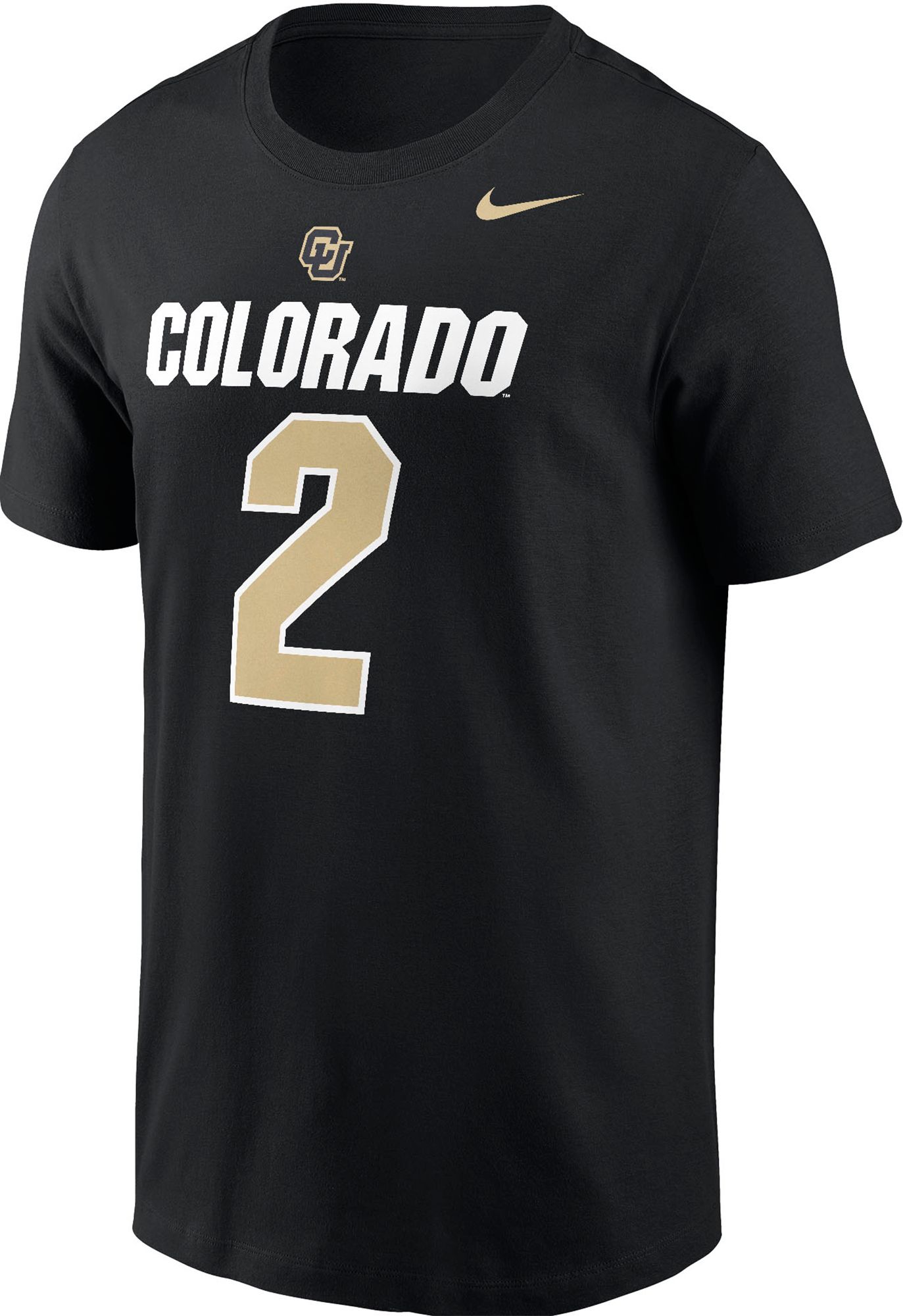 Nike Men's Colorado Buffaloes Shedeur Sanders #2 Black Jersey T-Shirt product image