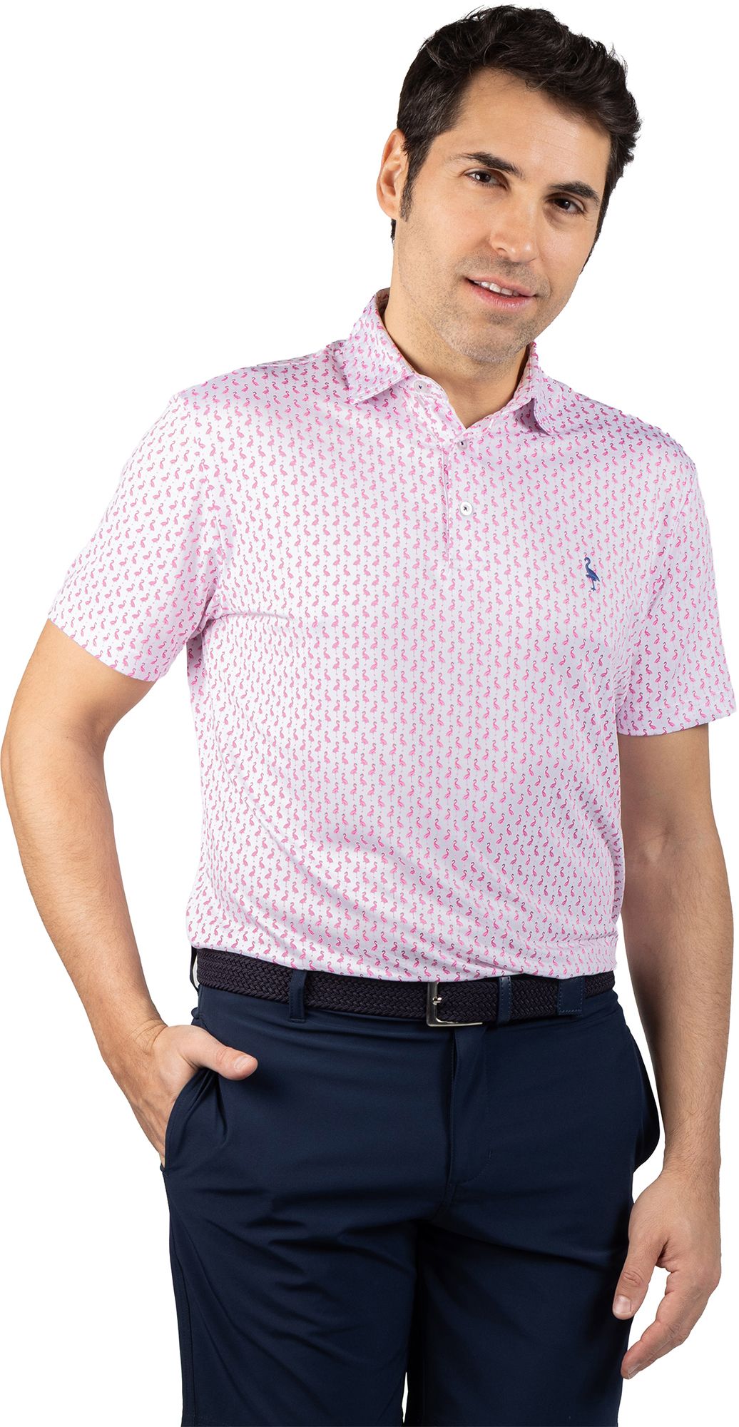 TailorByrd Men's Flamingos Performance Polo product image