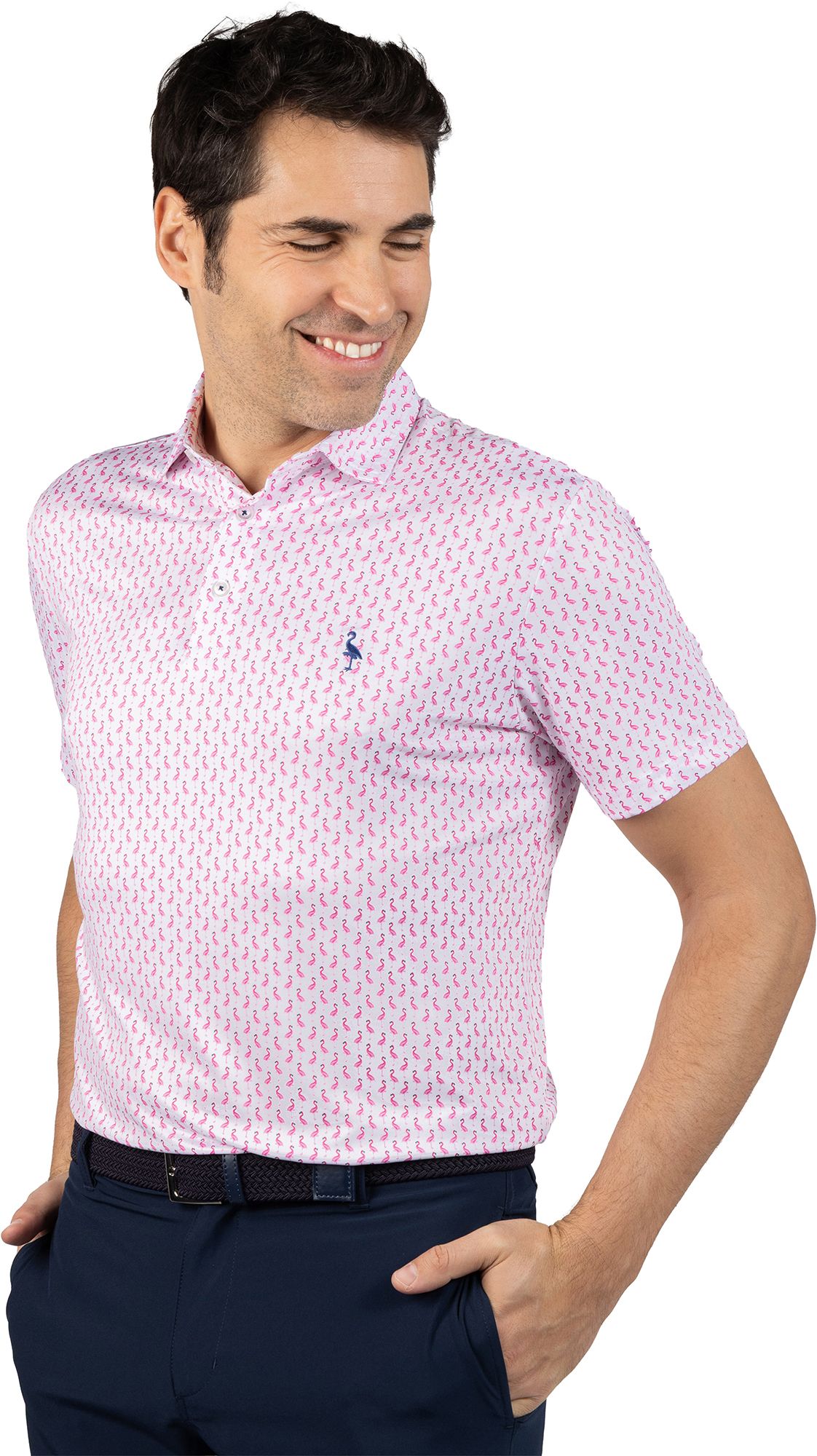 TailorByrd Men's Flamingos Performance Polo product image