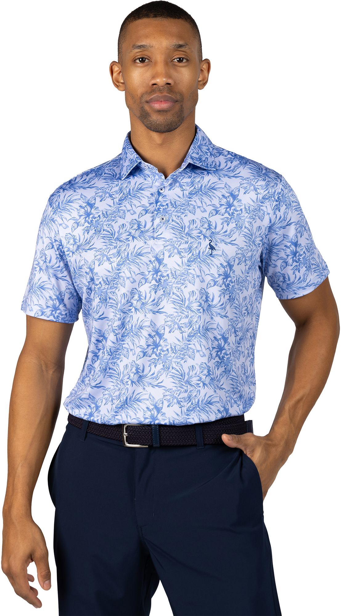 TailorByrd Men's Distressed Tropical Performance Polo product image