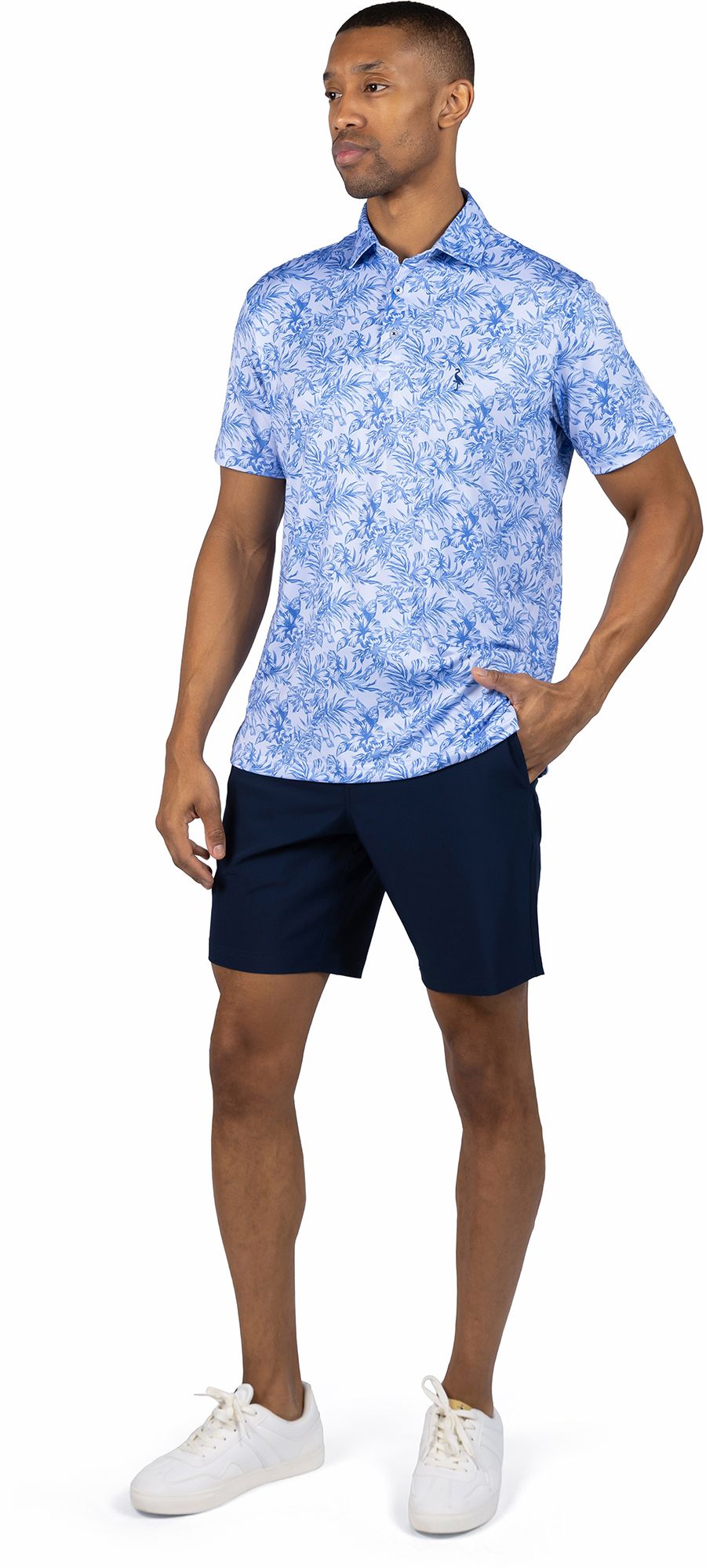 TailorByrd Men's Distressed Tropical Performance Polo product image