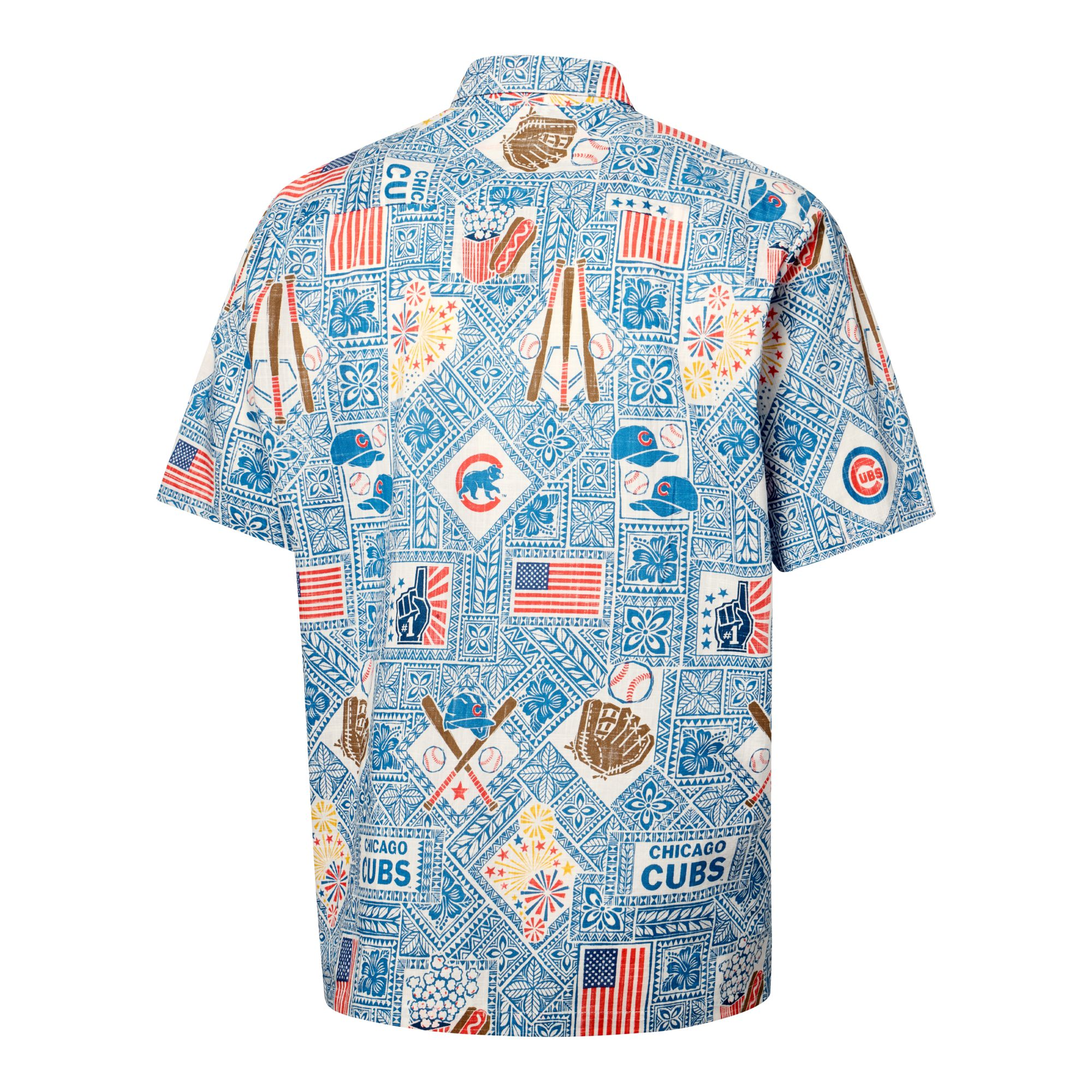 Reyn Spooner Men's Chicago Cubs Blue Americana Logo Button-Down Shirt product image