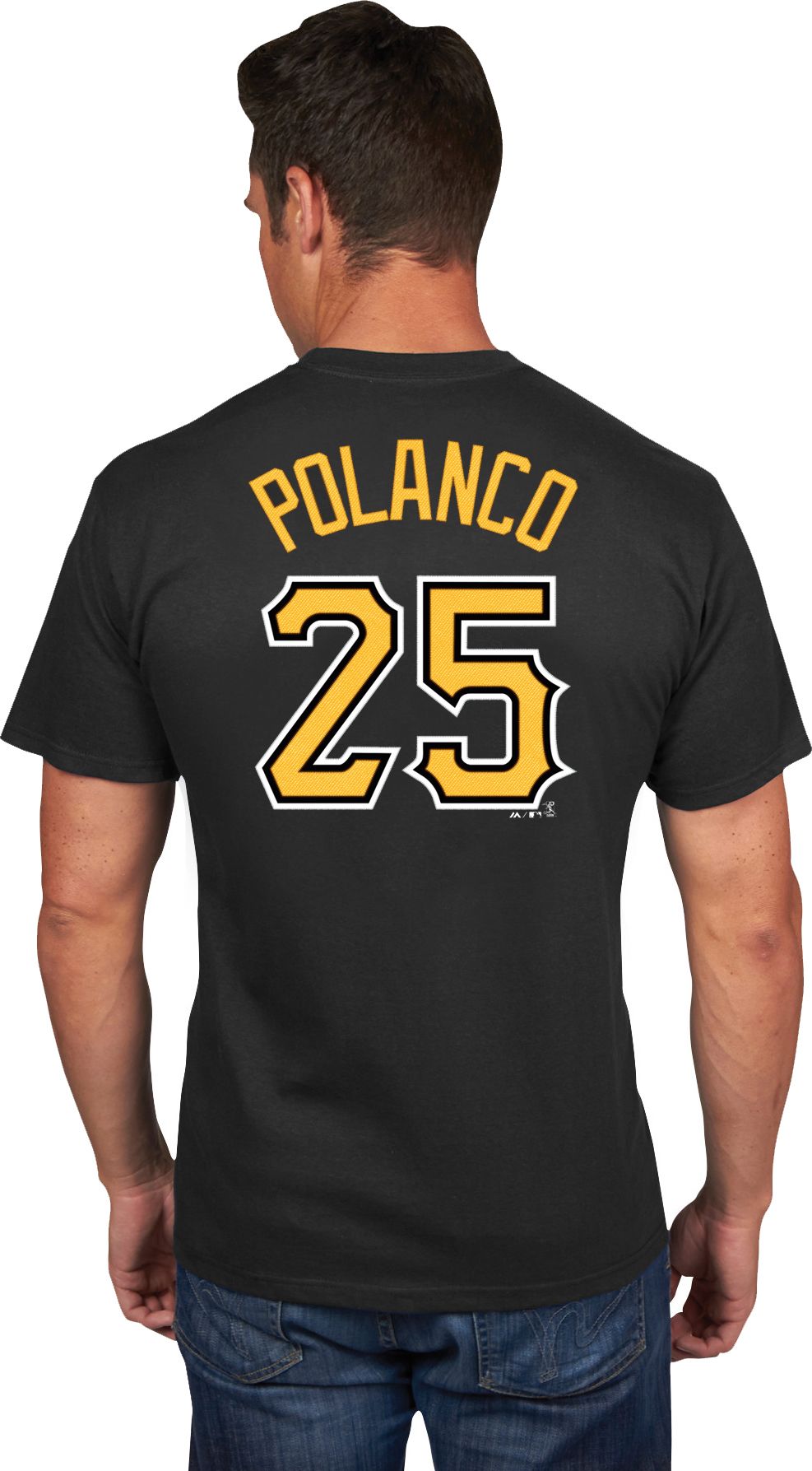 Majestic Men's Pittsburgh Pirates Gregory Polanco #25 Black T-Shirt product image
