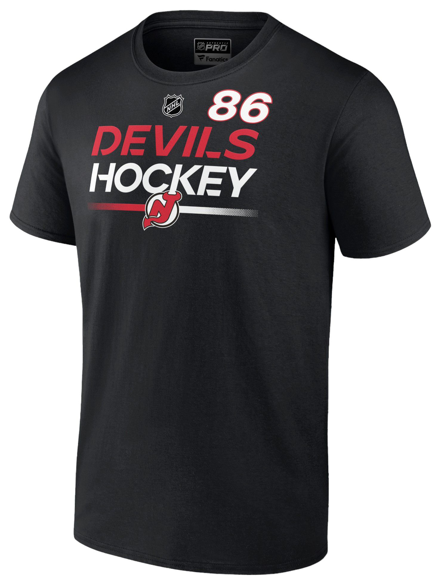 NHL Adult New Jersey Devils Jack Hughes #86 Black T-Shirt product image