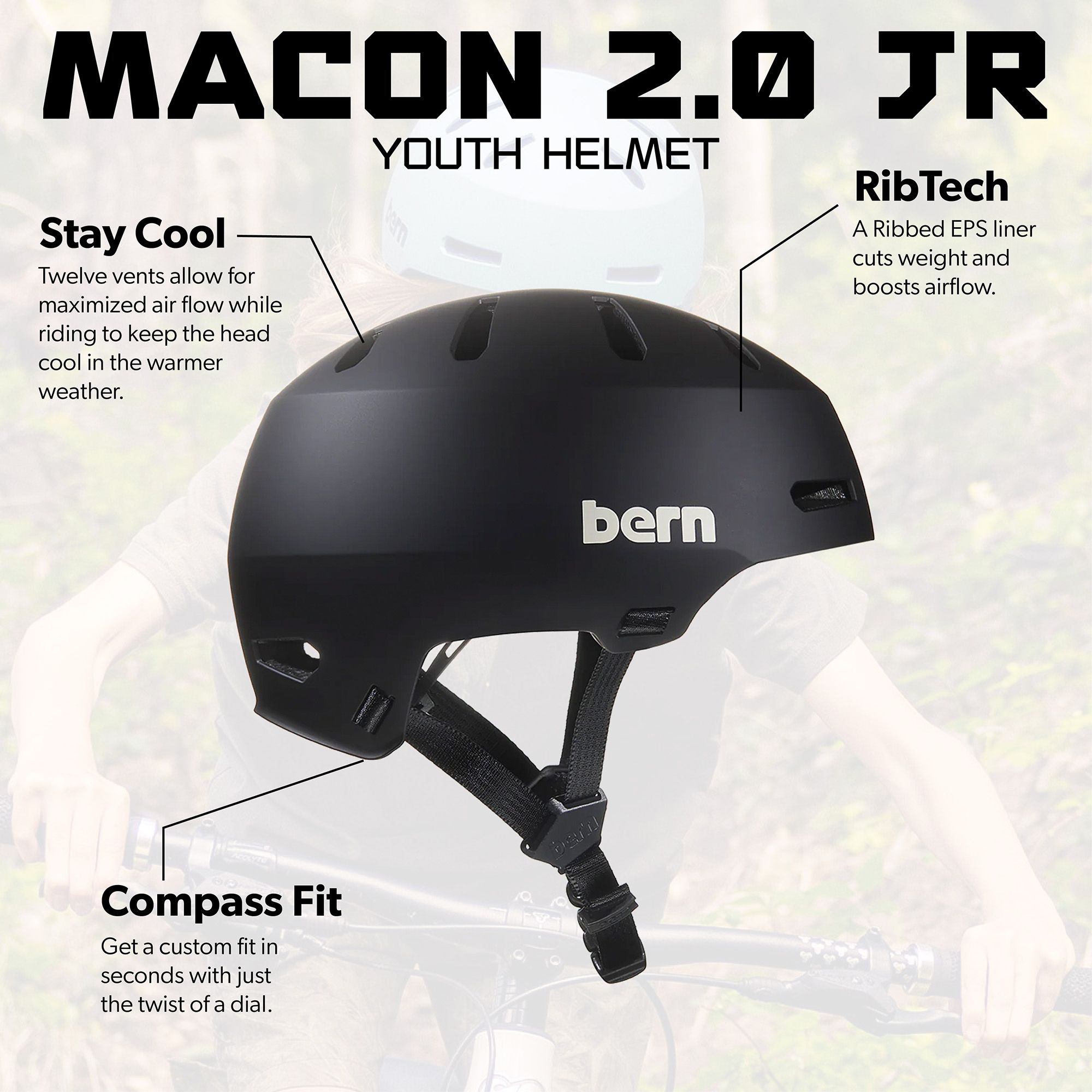 Bern Youth Macon 2.0 Jr. Bike Helmet product image