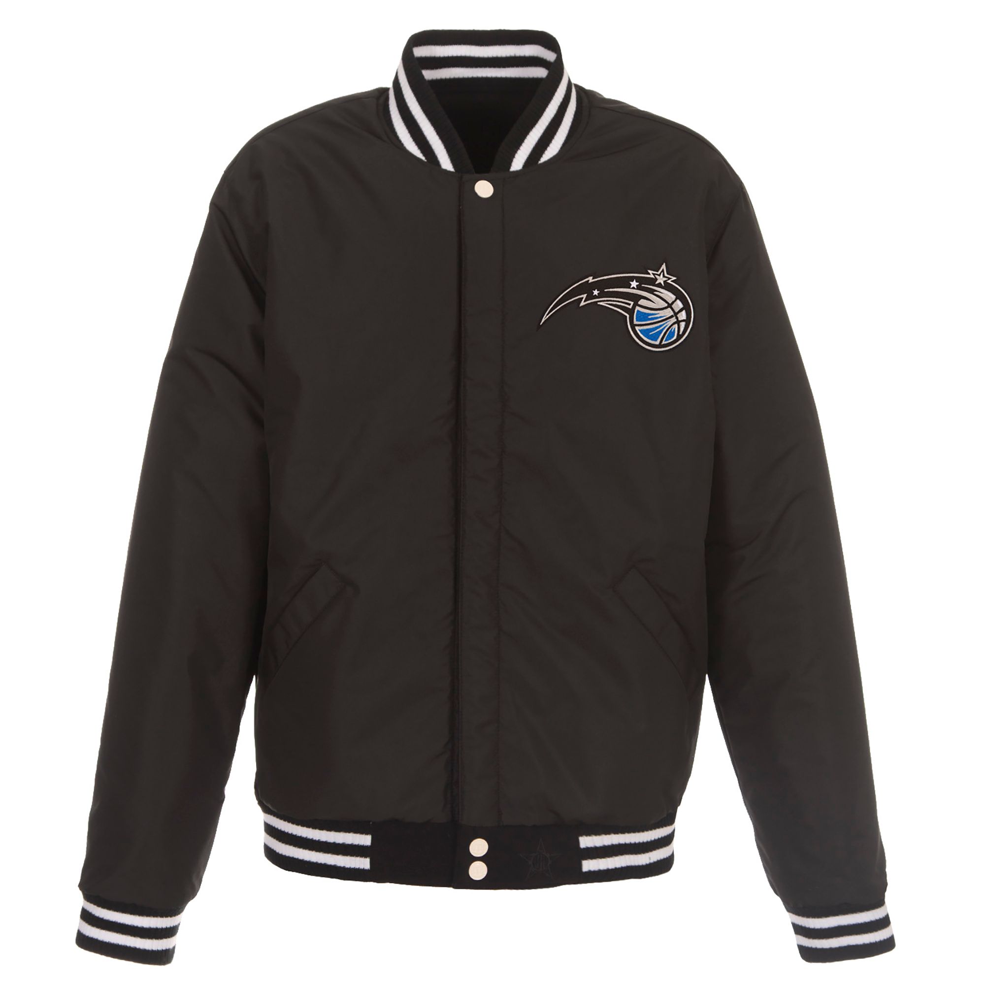 JH Design Men's Orlando Magic Black Varsity Jacket