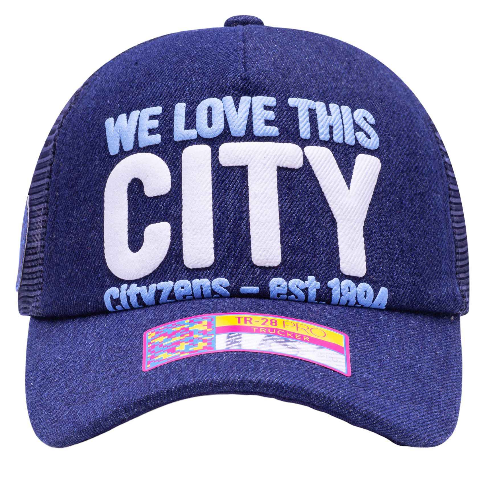 Fan Ink Adult Manchester City Heart Navy Trucker Hat product image