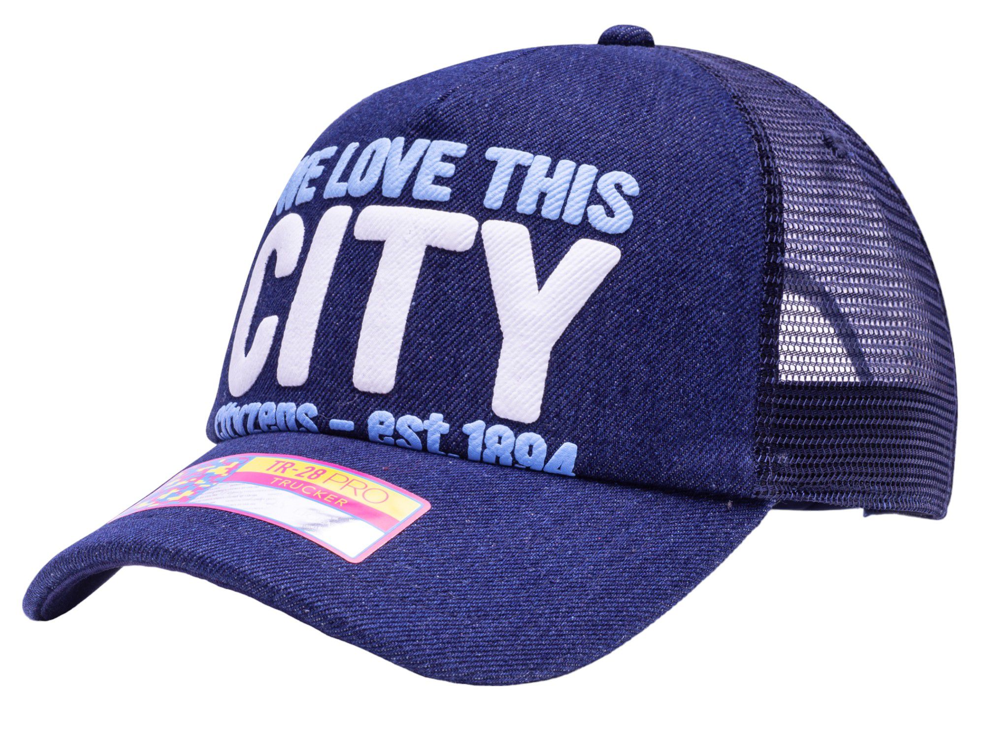 Fan Ink Adult Manchester City Heart Navy Trucker Hat product image