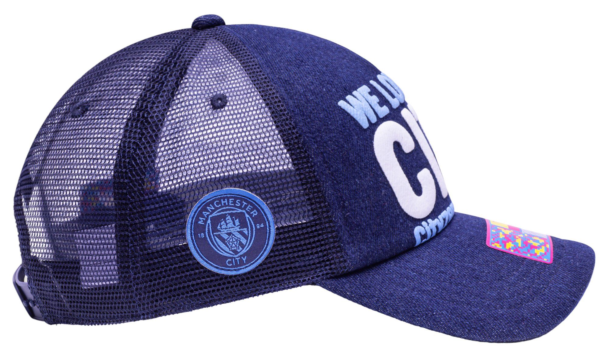 Fan Ink Adult Manchester City Heart Navy Trucker Hat product image
