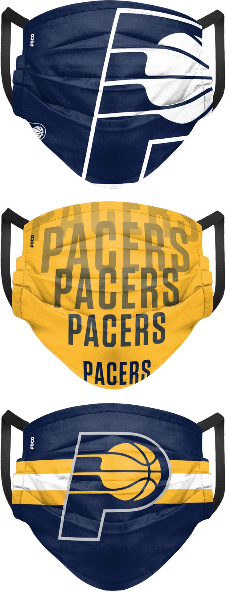 FOCO Adult Indiana Pacers 3-Pack Matchday Face Coverings product image