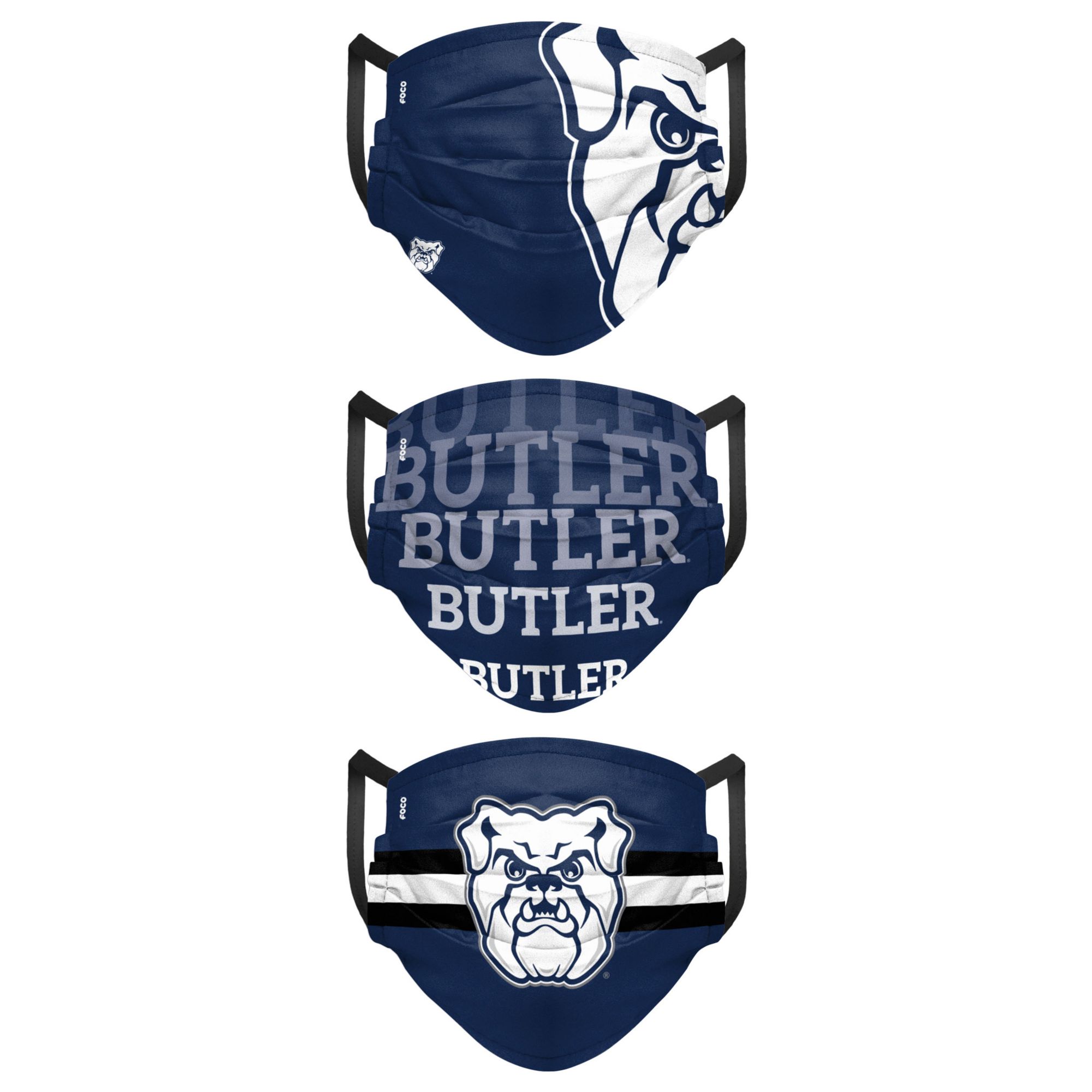 FOCO Adult Butler Bulldogs 3-Pack Matchday Face Coverings product image