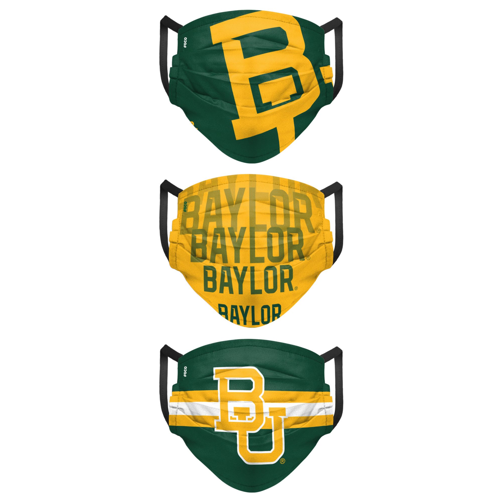 FOCO Adult Baylor Bears 3-Pack Matchday Face Coverings product image