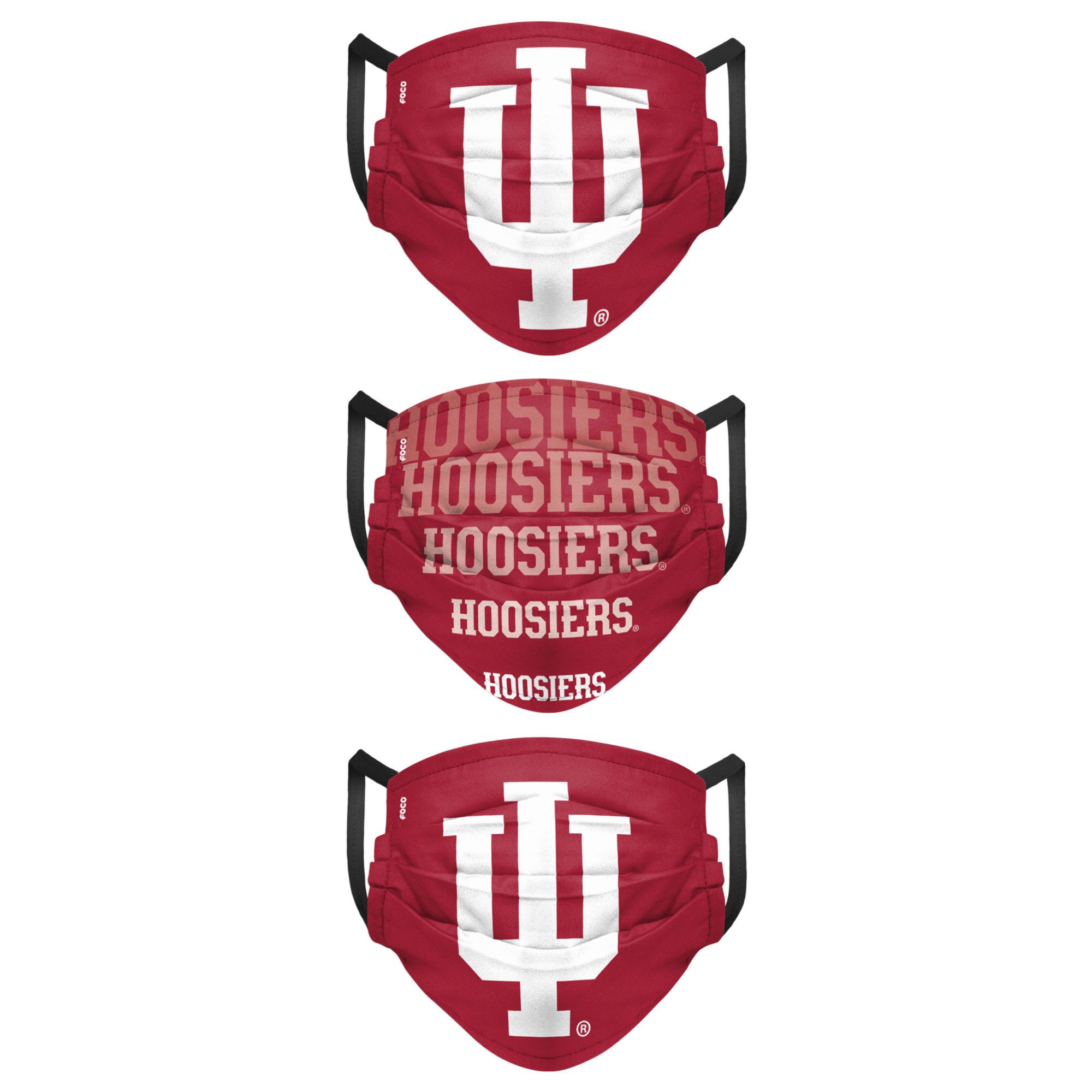 FOCO Adult Indiana Hoosiers 3-Pack Matchday Face Coverings product image