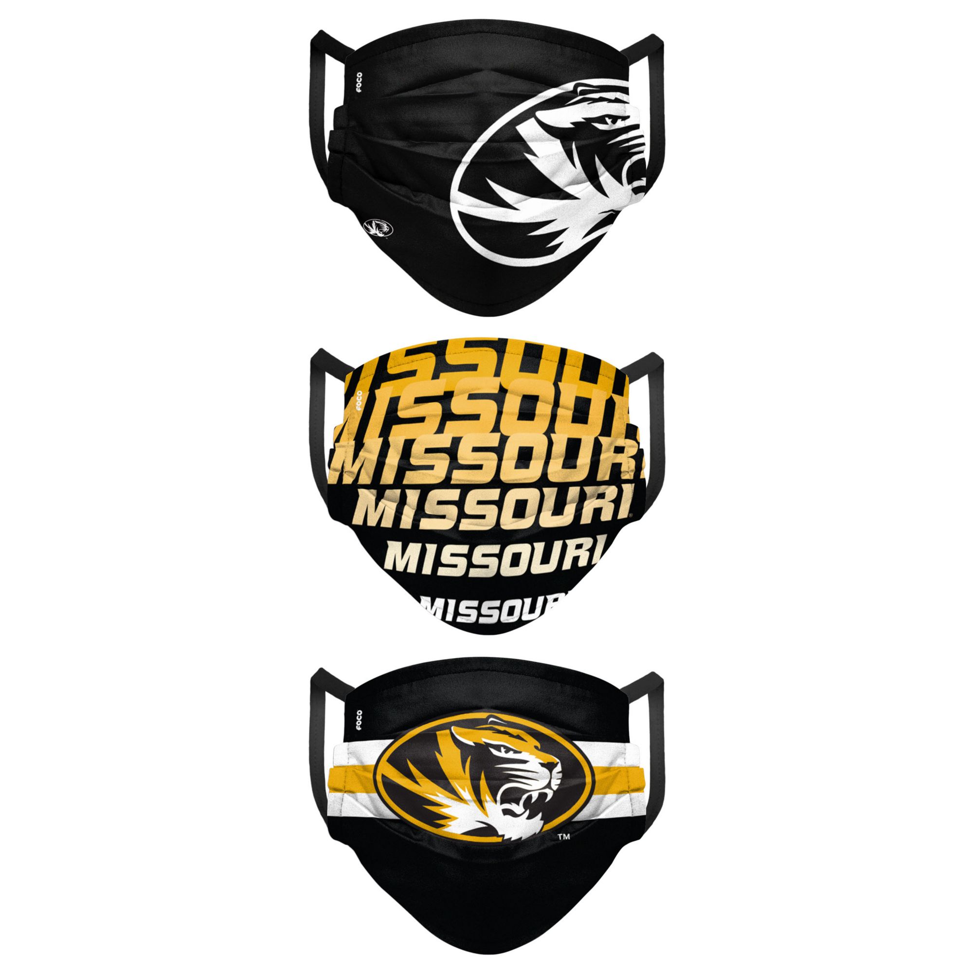 FOCO Adult Missouri Tigers 3-Pack Matchday Face Coverings product image