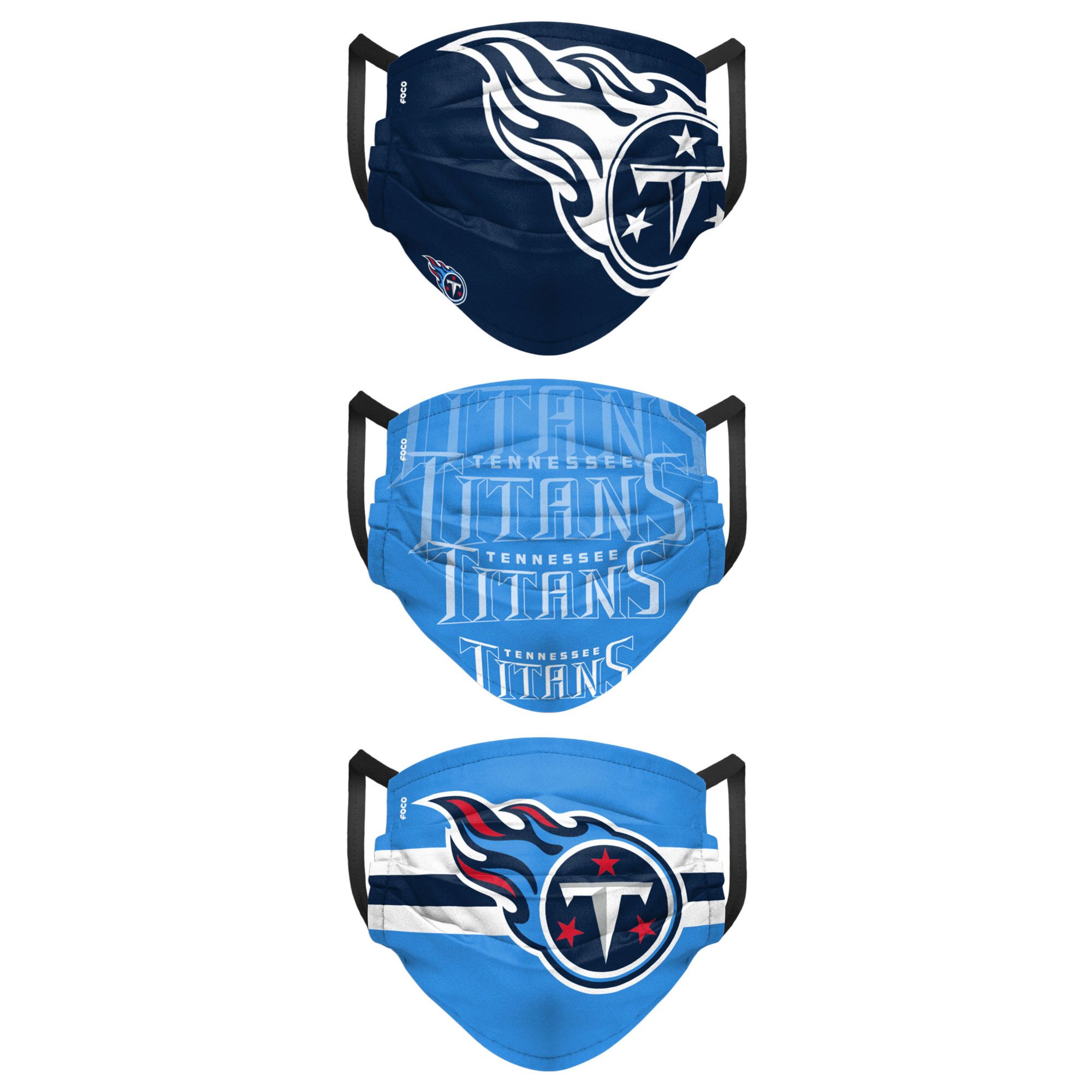 FOCO Adult Tennessee Titans 3-Pack Matchday Face Coverings product image