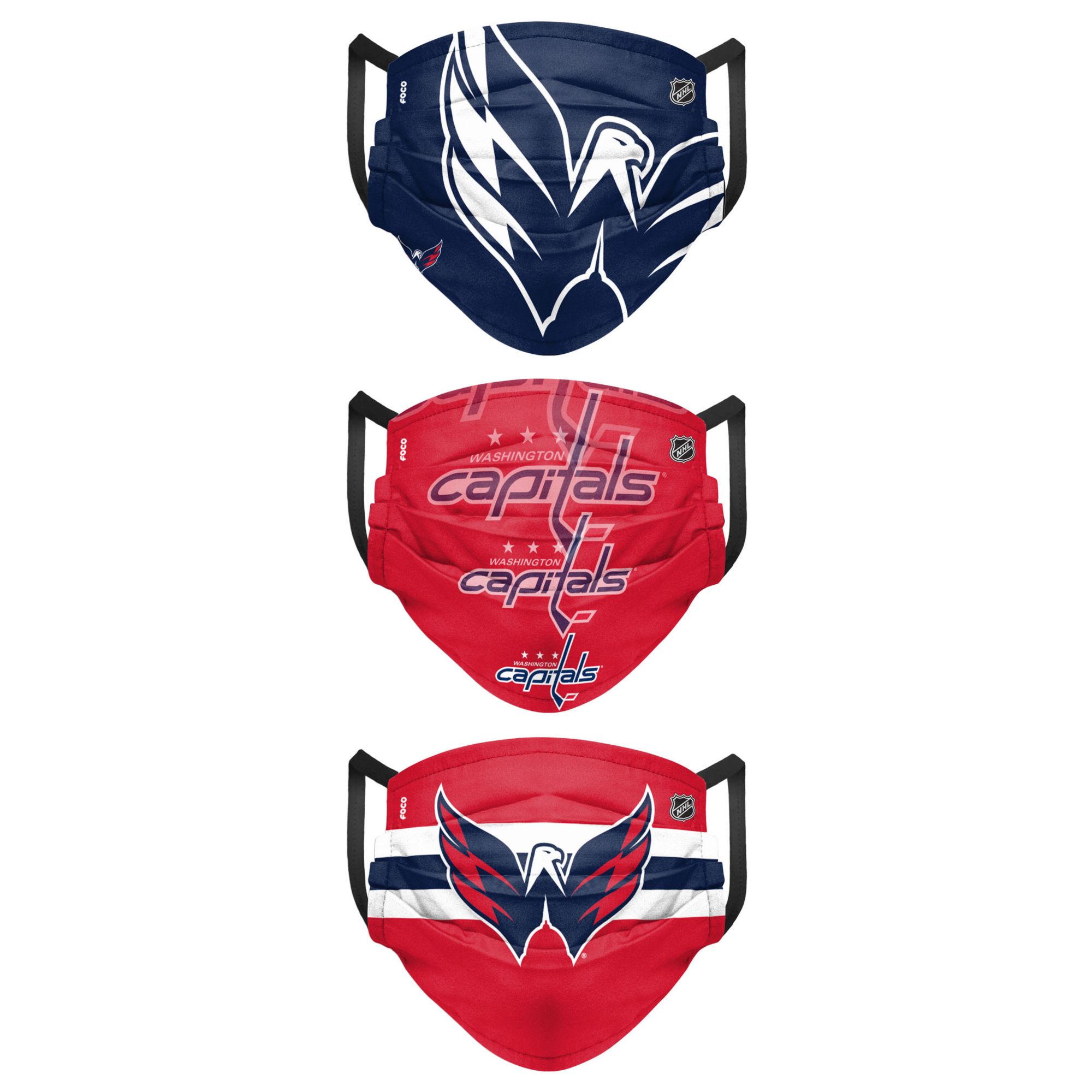 FOCO Adult Washington Capitals 3-Pack Matchday Face Coverings product image