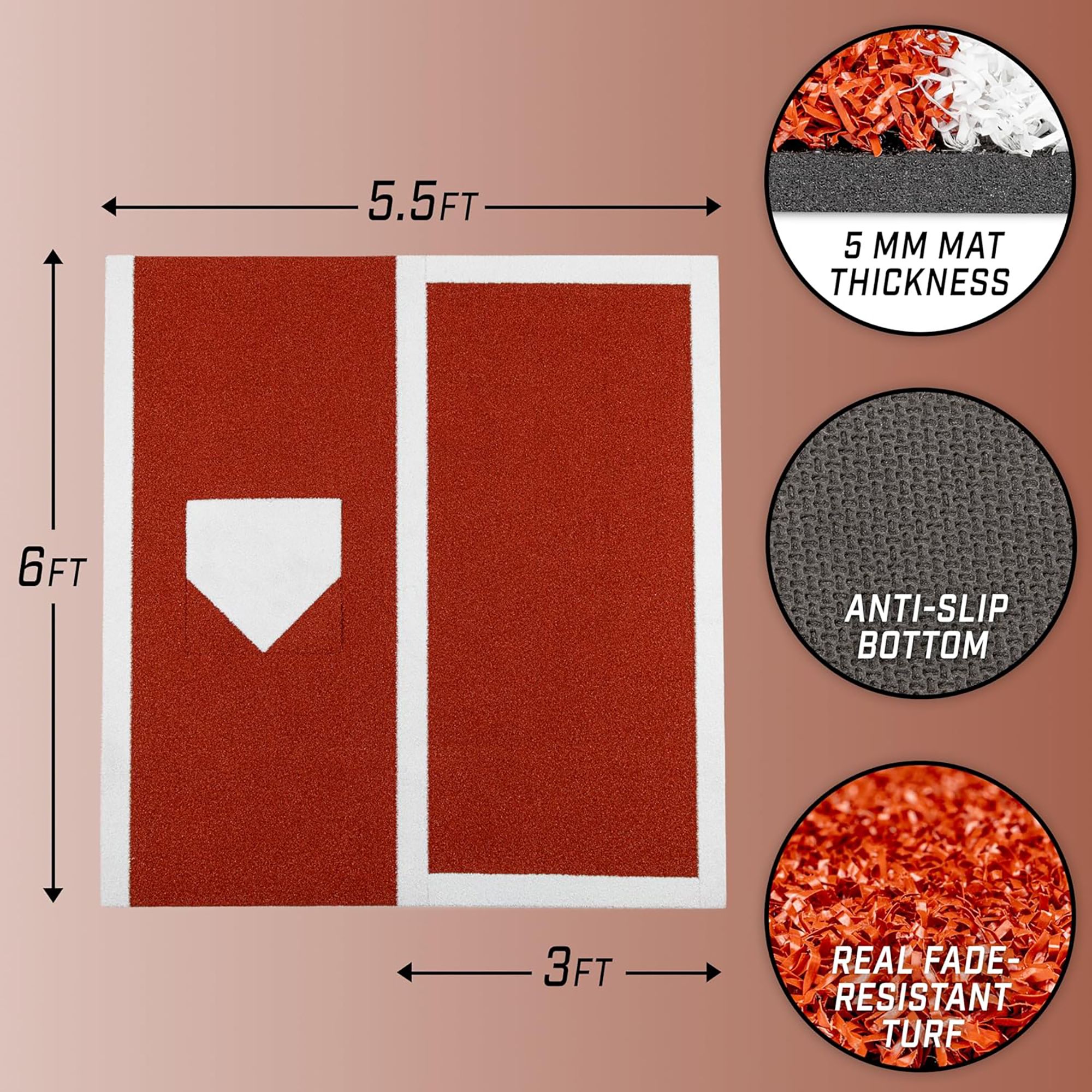 GoSports Reversible Baseball/Softball Hitting Mat product image