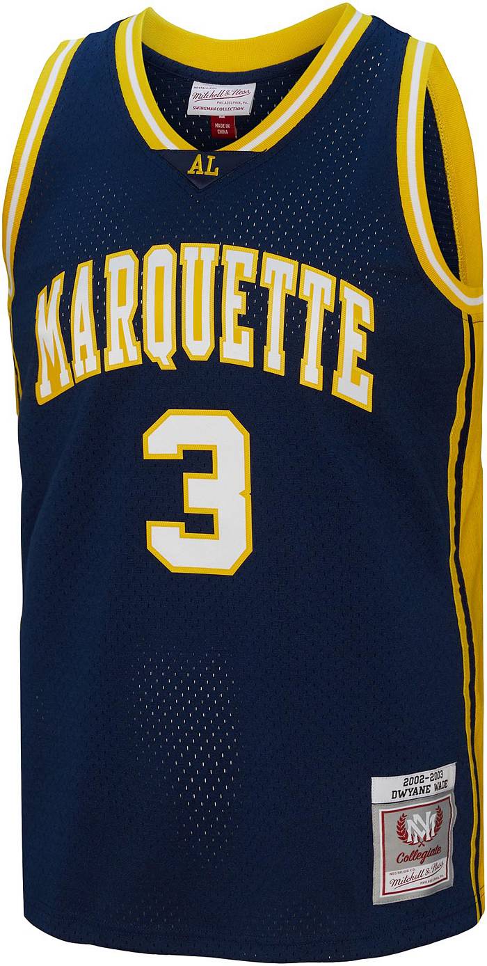 Original Retro Brand Men's Marquette Golden Eagles Dwyane Wade #3 Blue  Replica Basketball Jersey