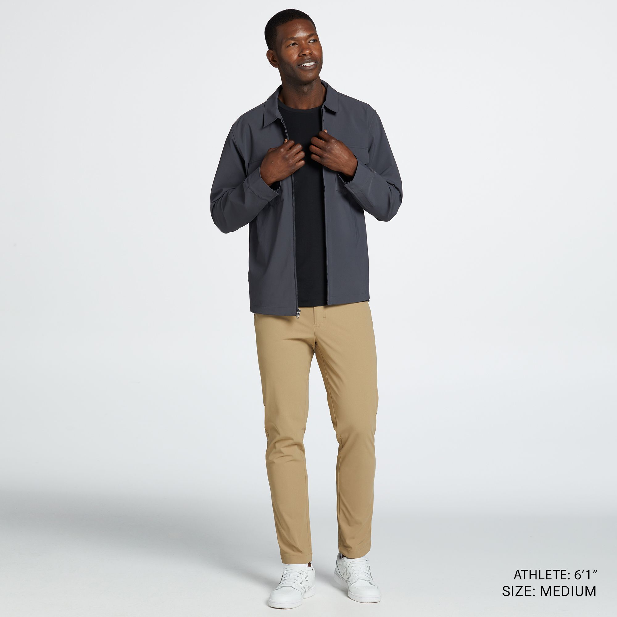 VRST Men's Collared Shirt Jacket - Graphic Charcoal Style View 2