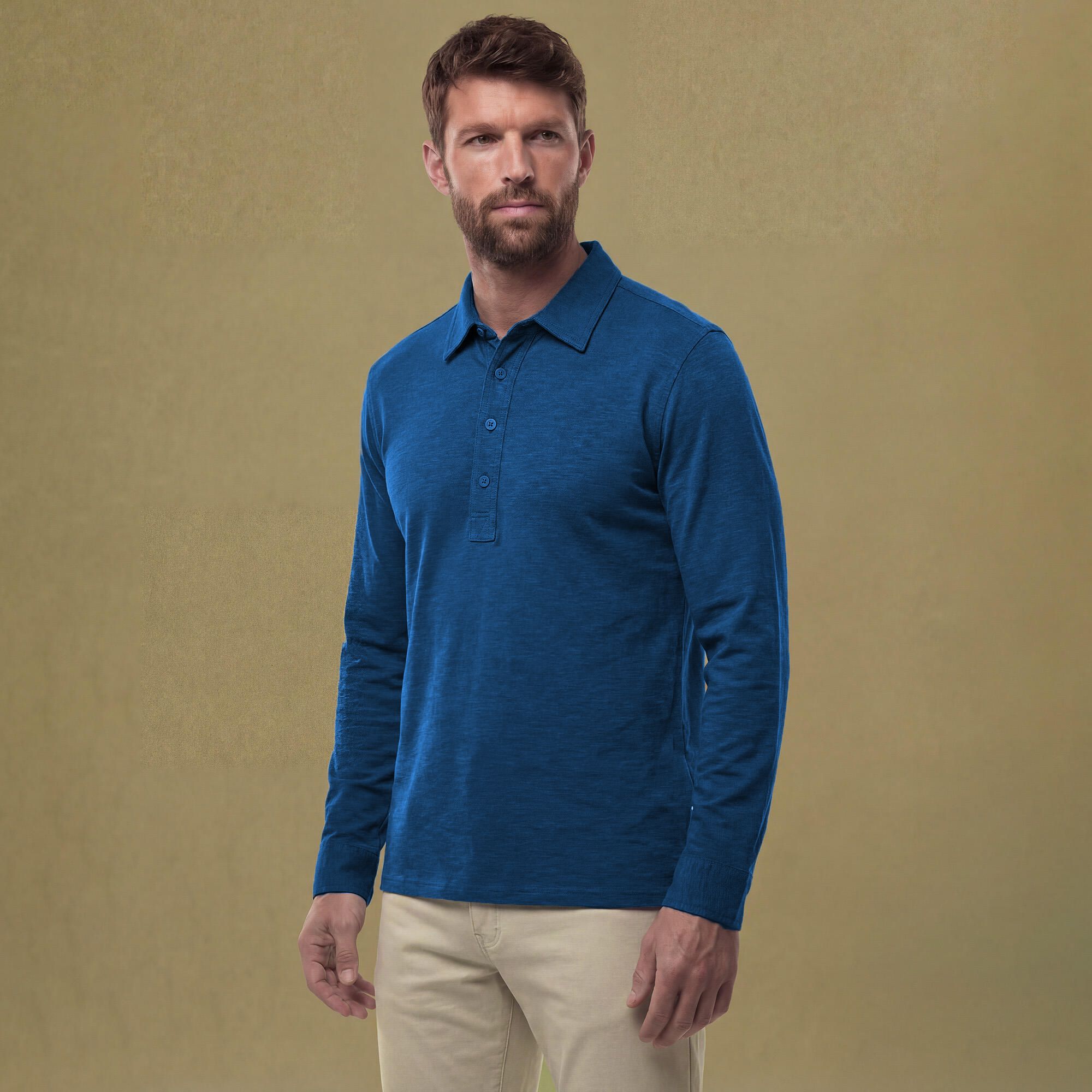 VRST Men's Essential Slub Long Sleeve Polo product image