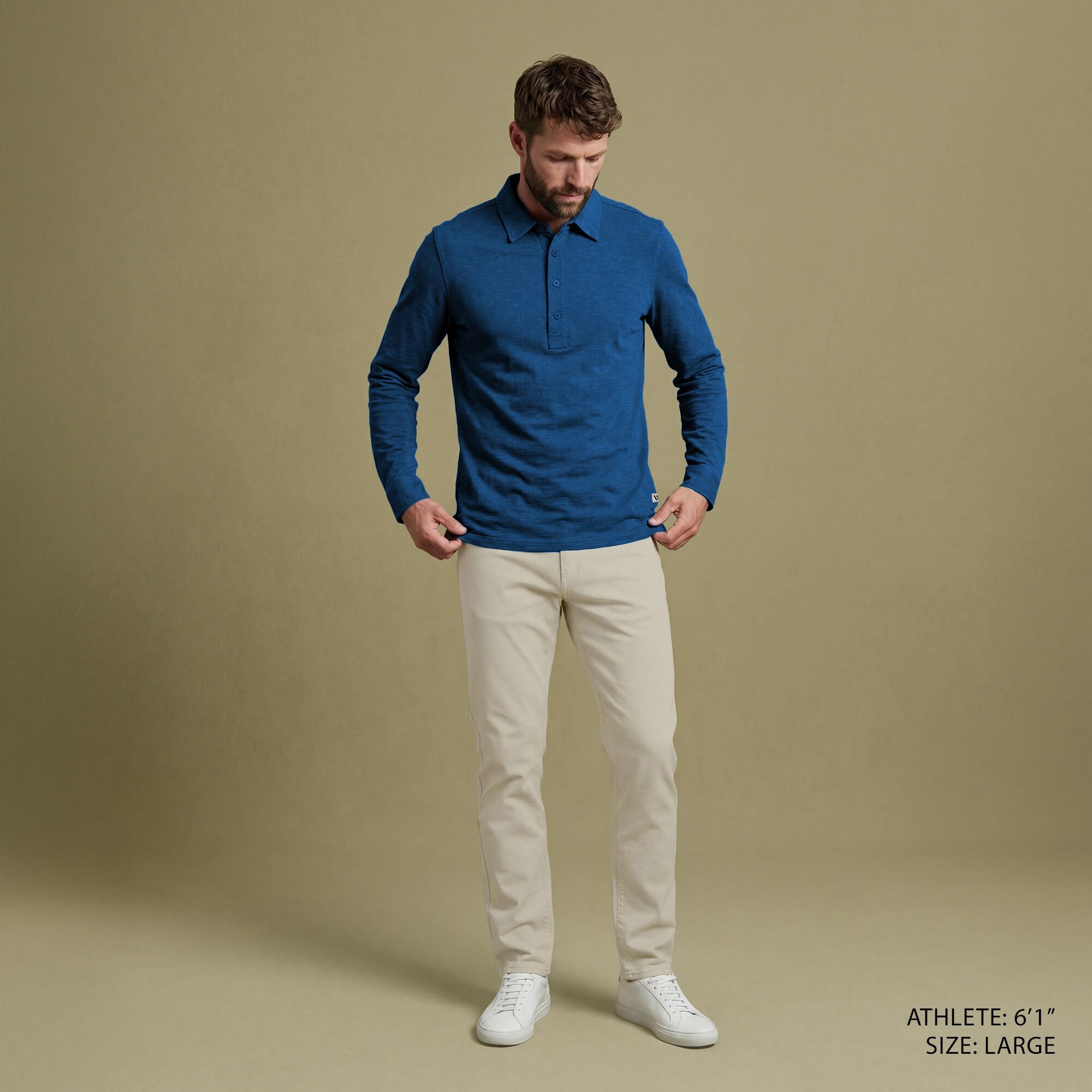 VRST Men's Essential Slub Long Sleeve Polo product image