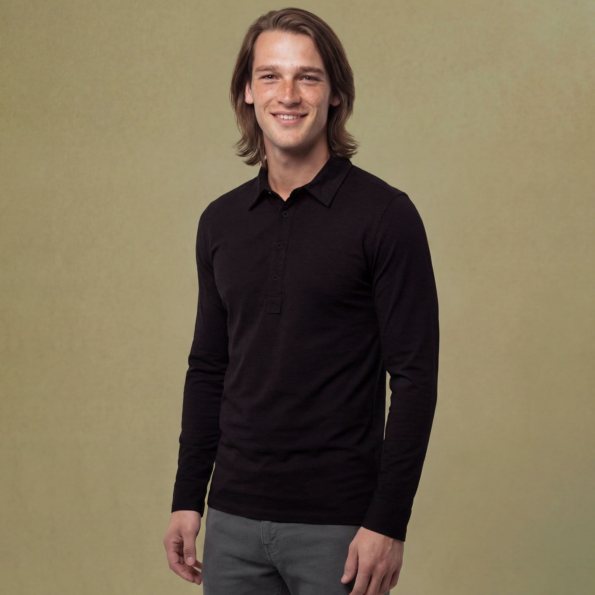 VRST Men's Essential Slub Long Sleeve Polo product image