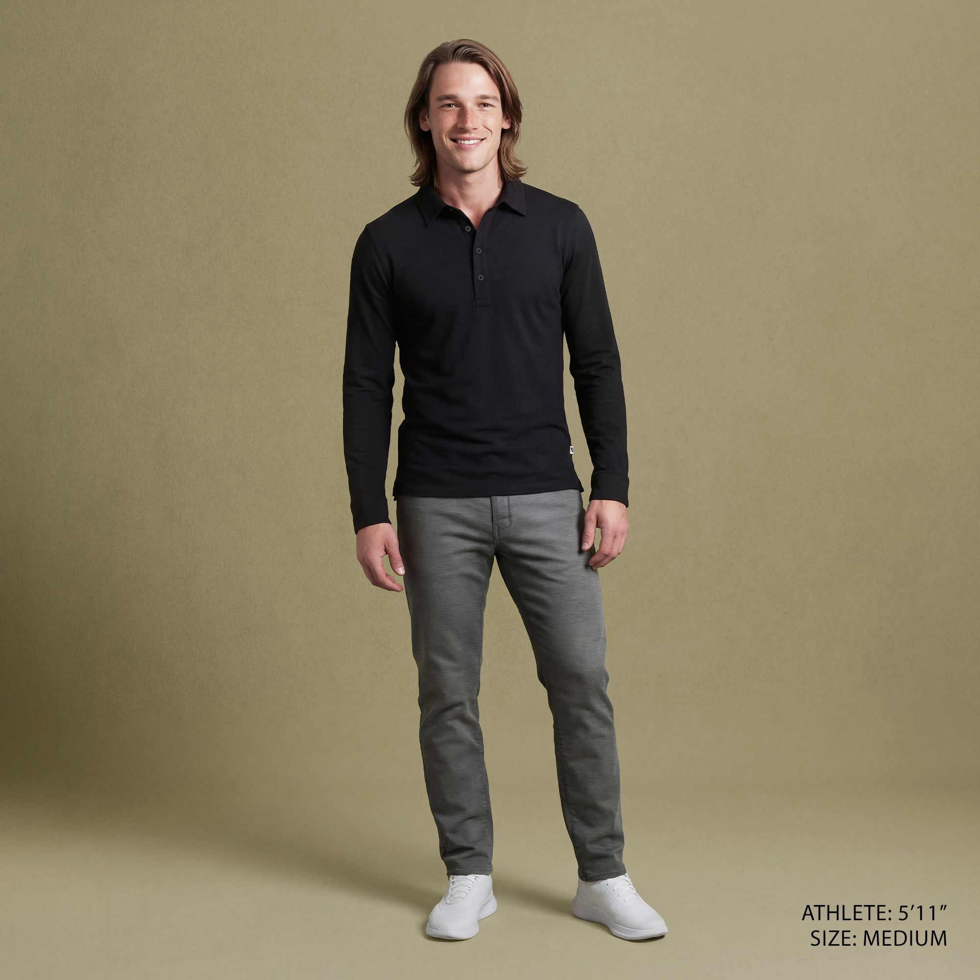 VRST Men's Essential Slub Long Sleeve Polo product image