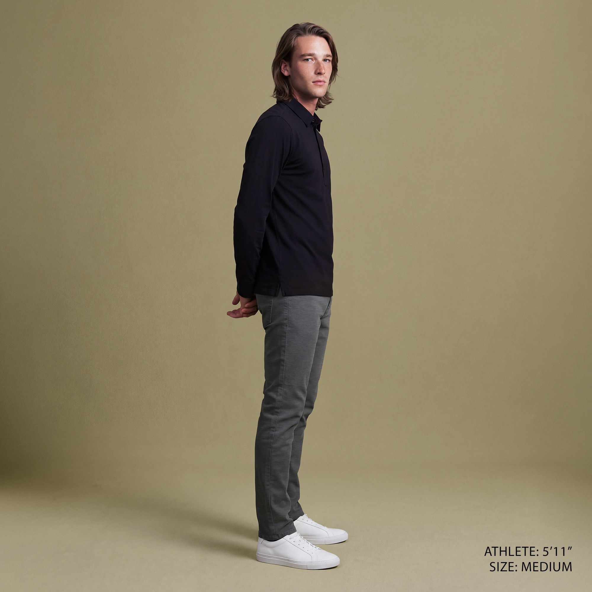 VRST Men's Essential Slub Long Sleeve Polo product image