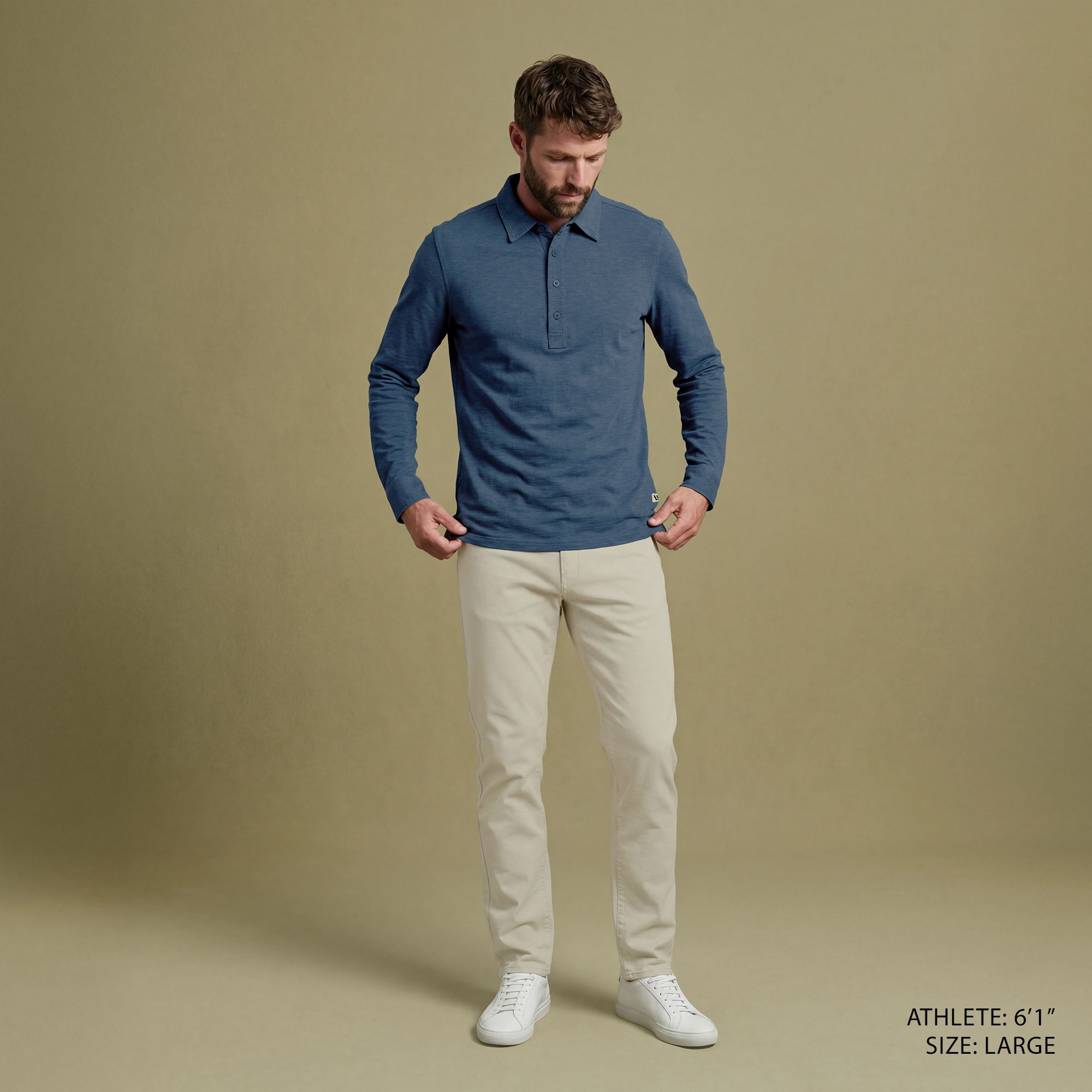 VRST Men's Essential Slub Long Sleeve Polo product image