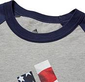 adidas Men's Triple Stripe Graphic ¾ Sleeve Baseball Shirt product image