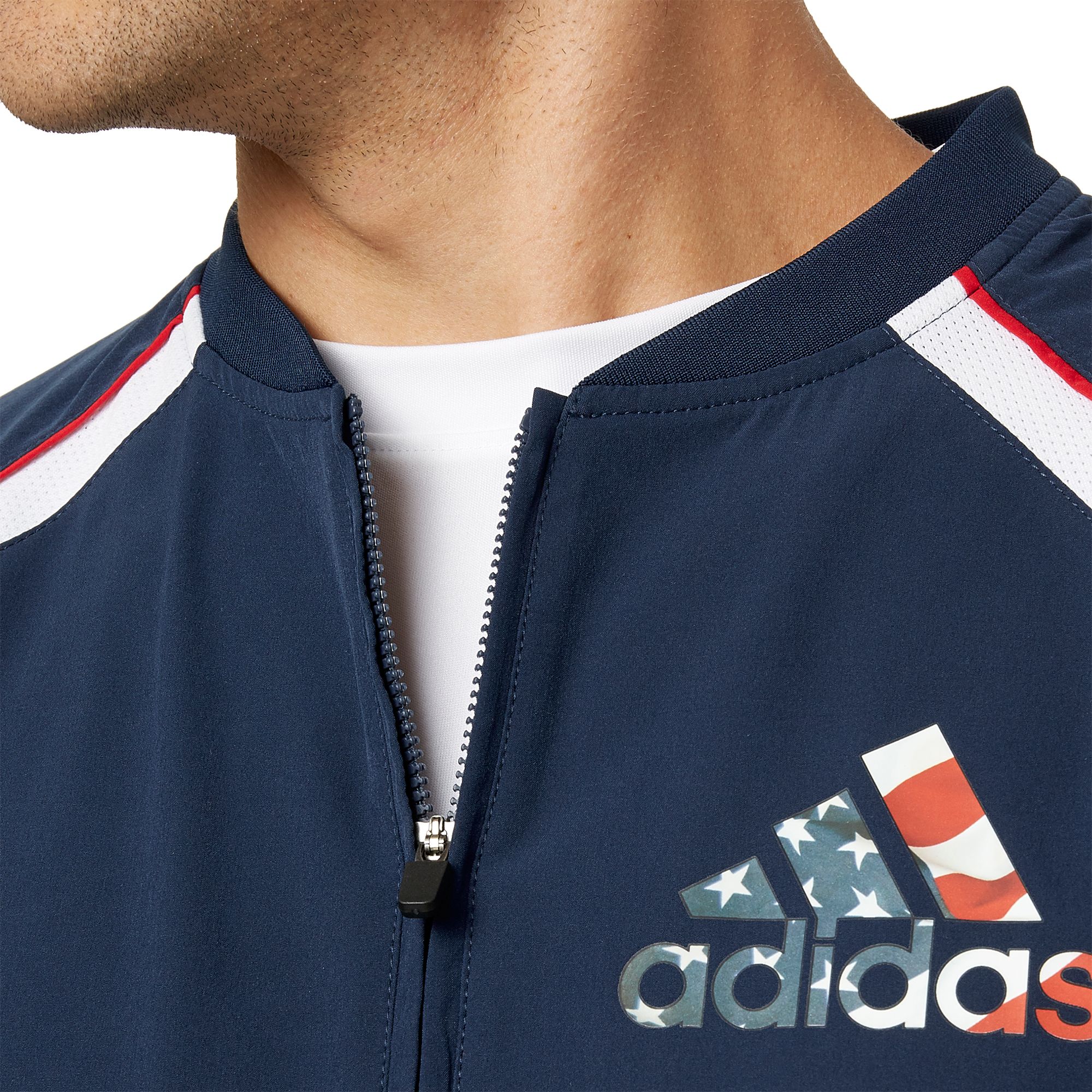 adidas men's triple stripe pullover jacket