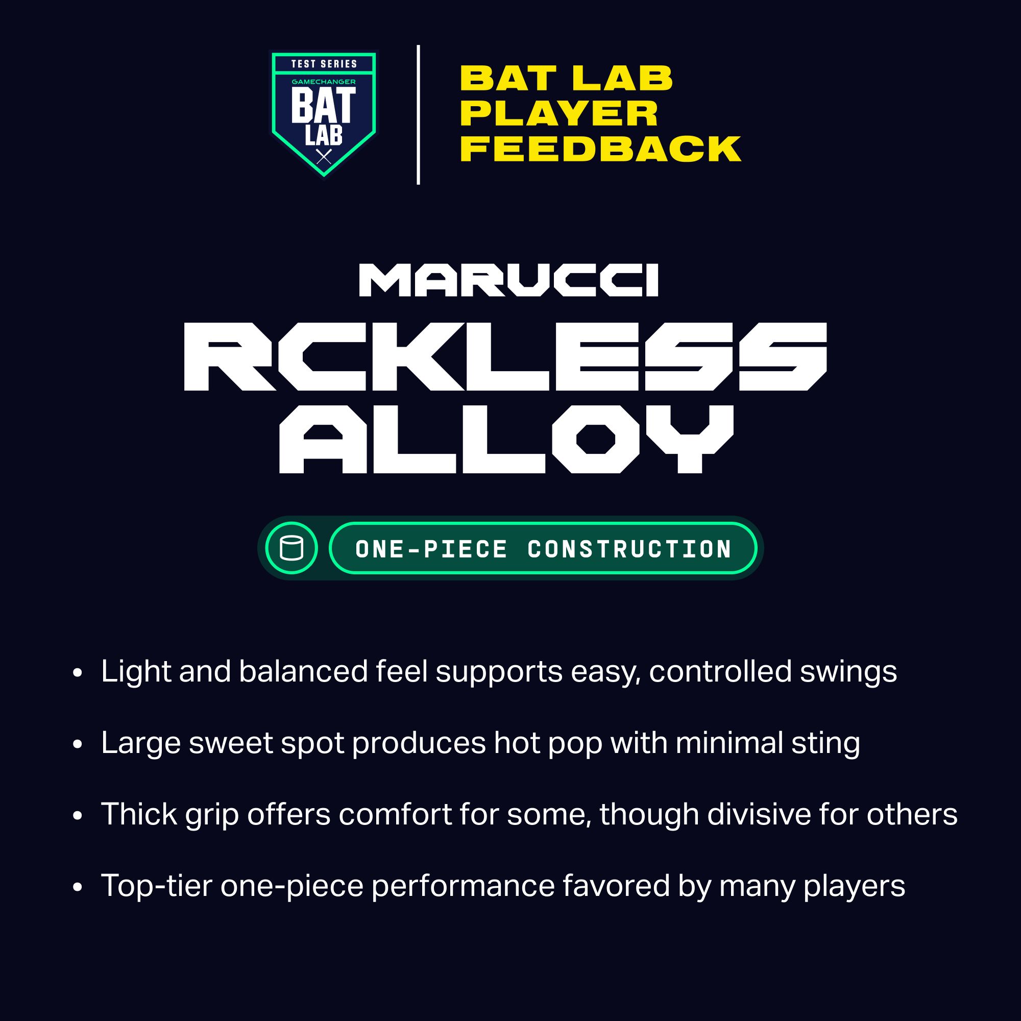 Marucci RCKLESS Neon Rewind Alloy BBCOR Bat 2026 (-3) product image