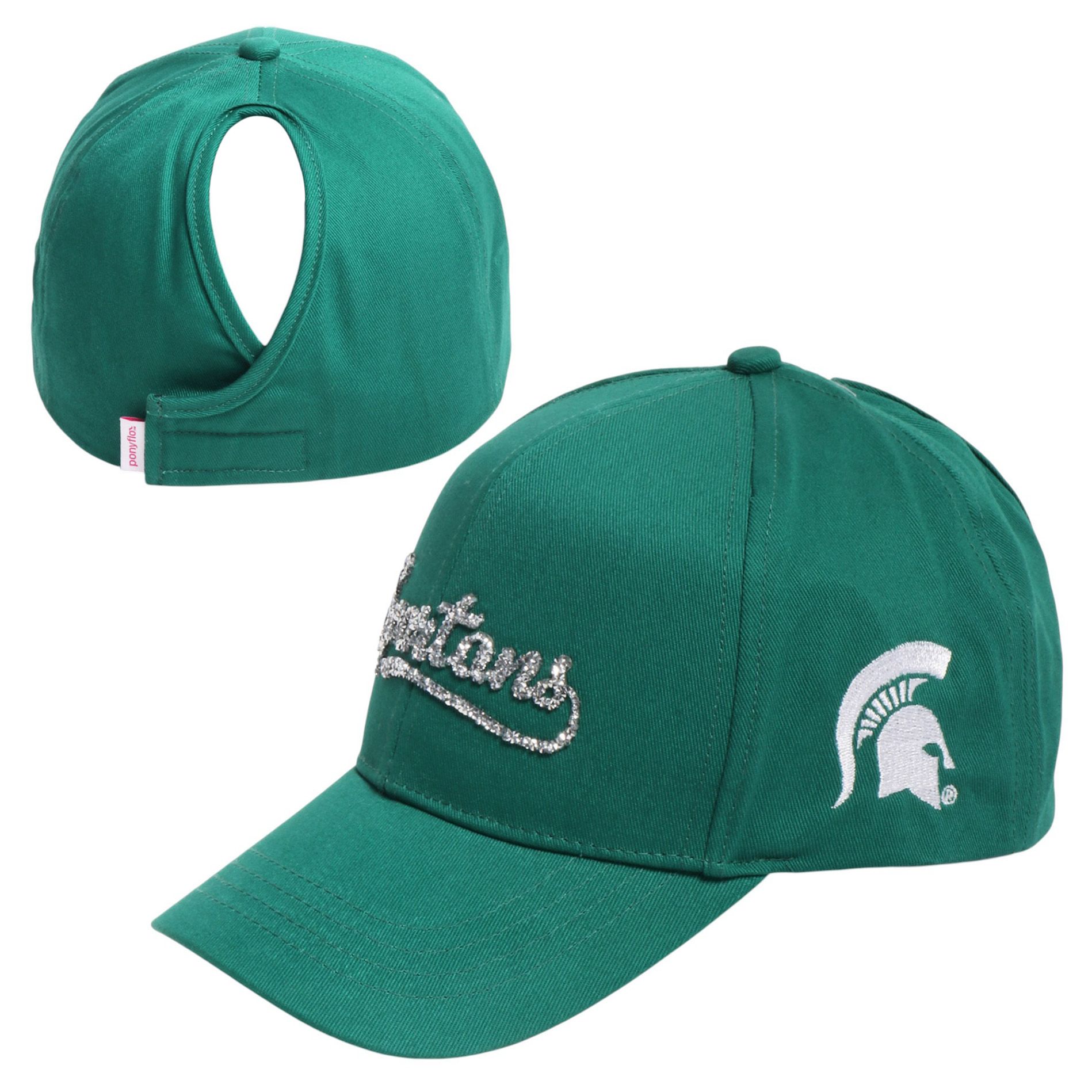 Ponyflo Women's Michigan State Spartans Green Bling Ponyflo Hat product image