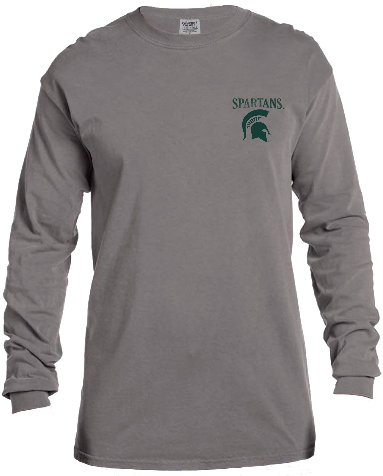 Image One Men's Michigan State Spartans Grey Vintage Poster Long Sleeve T-Shirt product image