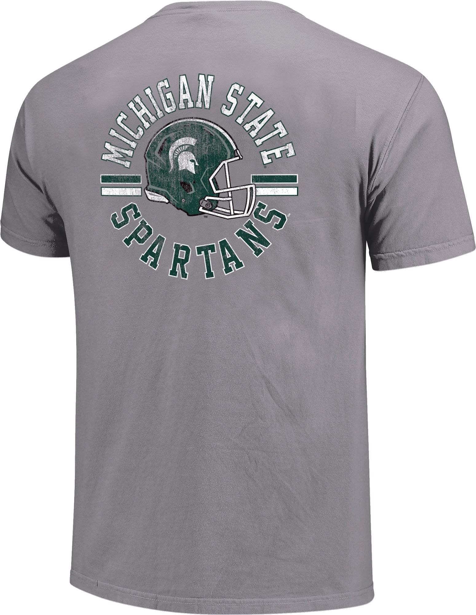 Image One Adult Michigan State Spartans Grey Helmet Arch T-Shirt product image