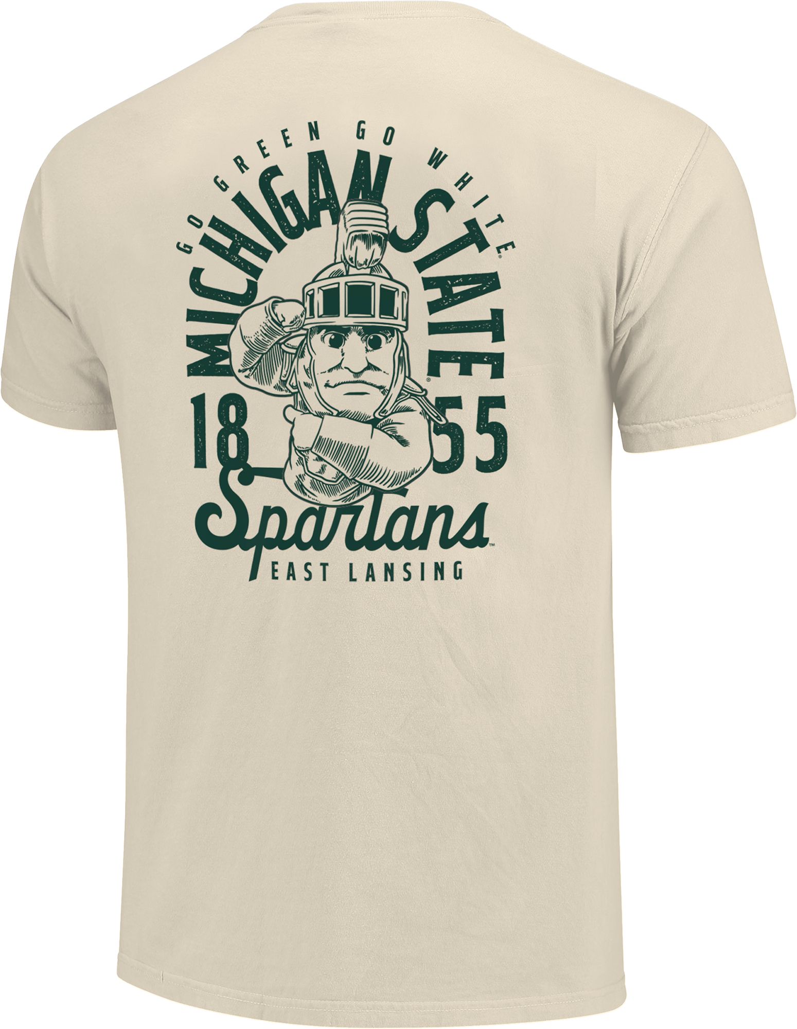 Image One Men's Michigan State Spartans Ivory Mascot Local T-Shirt