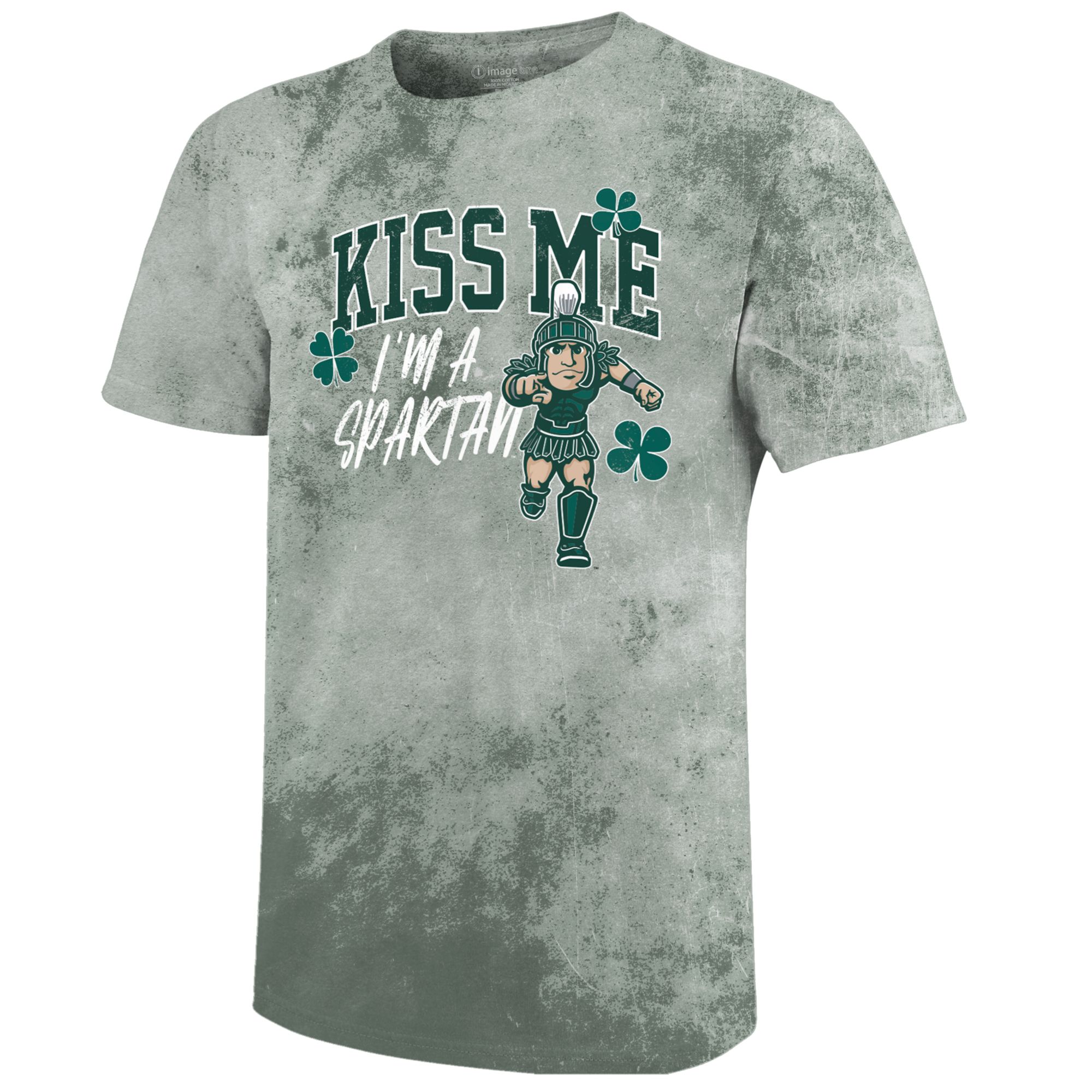Image One Women's Michigan State Spartans St. Patrick's Day Green Kiss Me T-Shirt product image