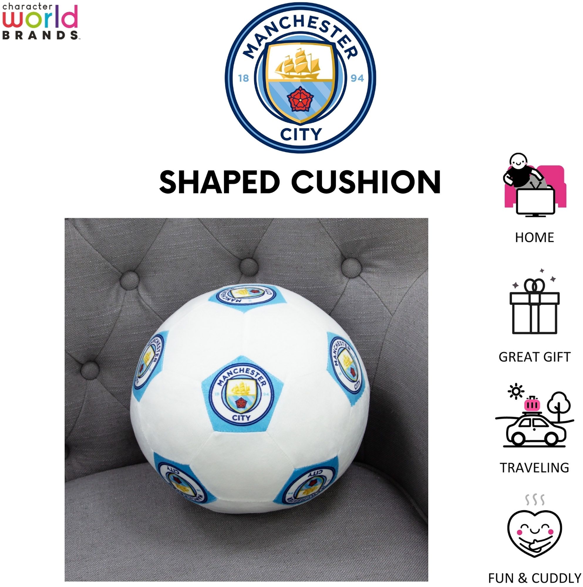 Character World Manchester City 3D Round Cushion product image