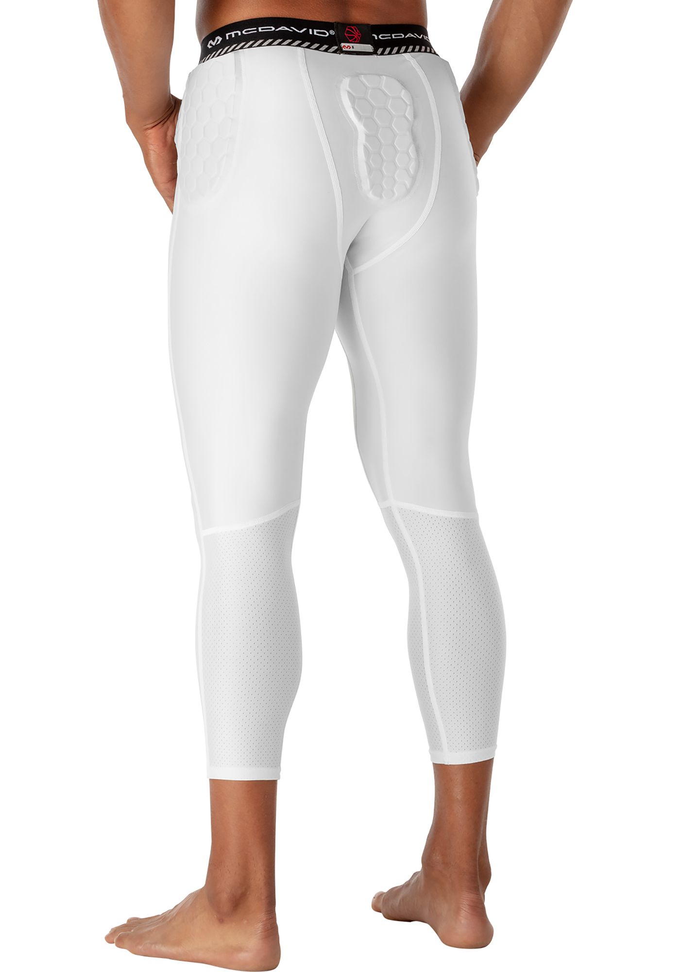 McDavid Hex Basketball 3 4 Tight with Hip Tailbone Pads White S