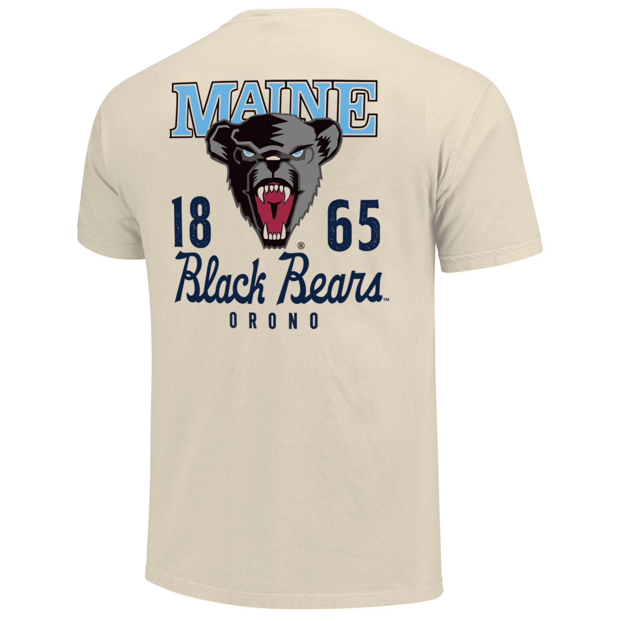 Image One Men's Maine Black Bears Ivory Mascot Overlay T-Shirt product image