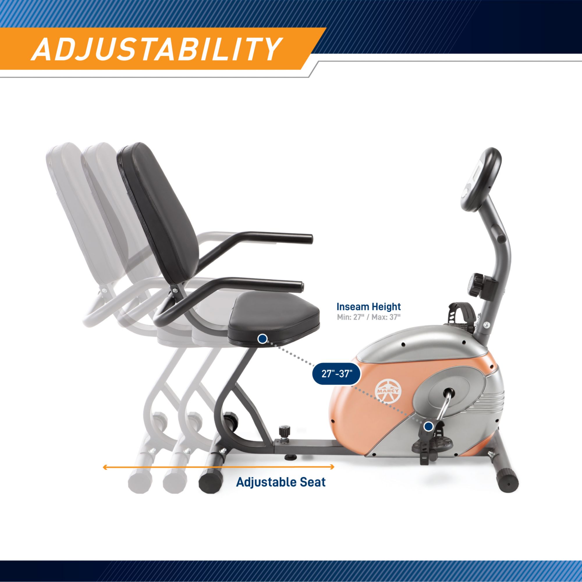Marcy ME 709 Recumbent Exercise Bike product image