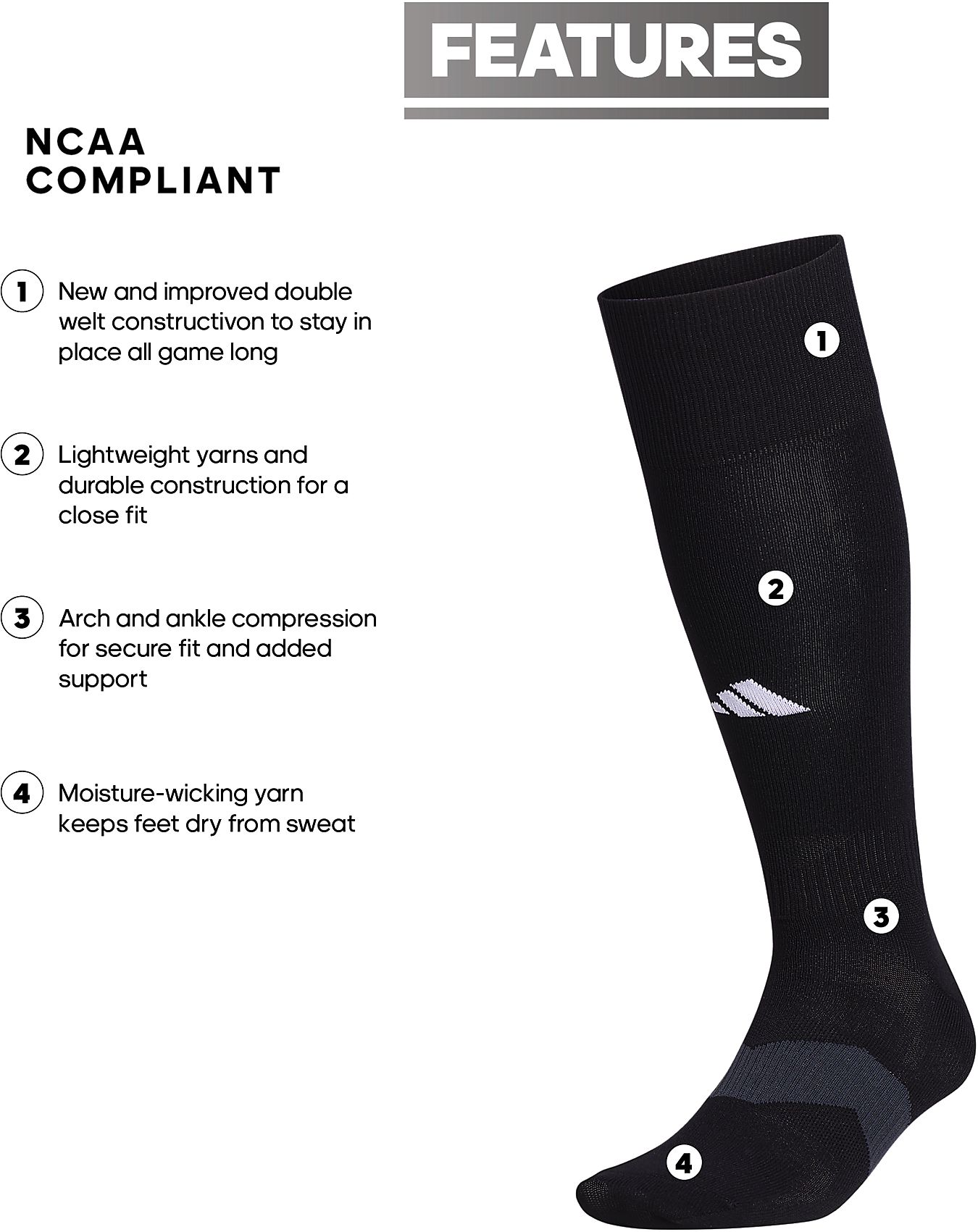 adidas Unisex Metro 6 OTC Socks product image