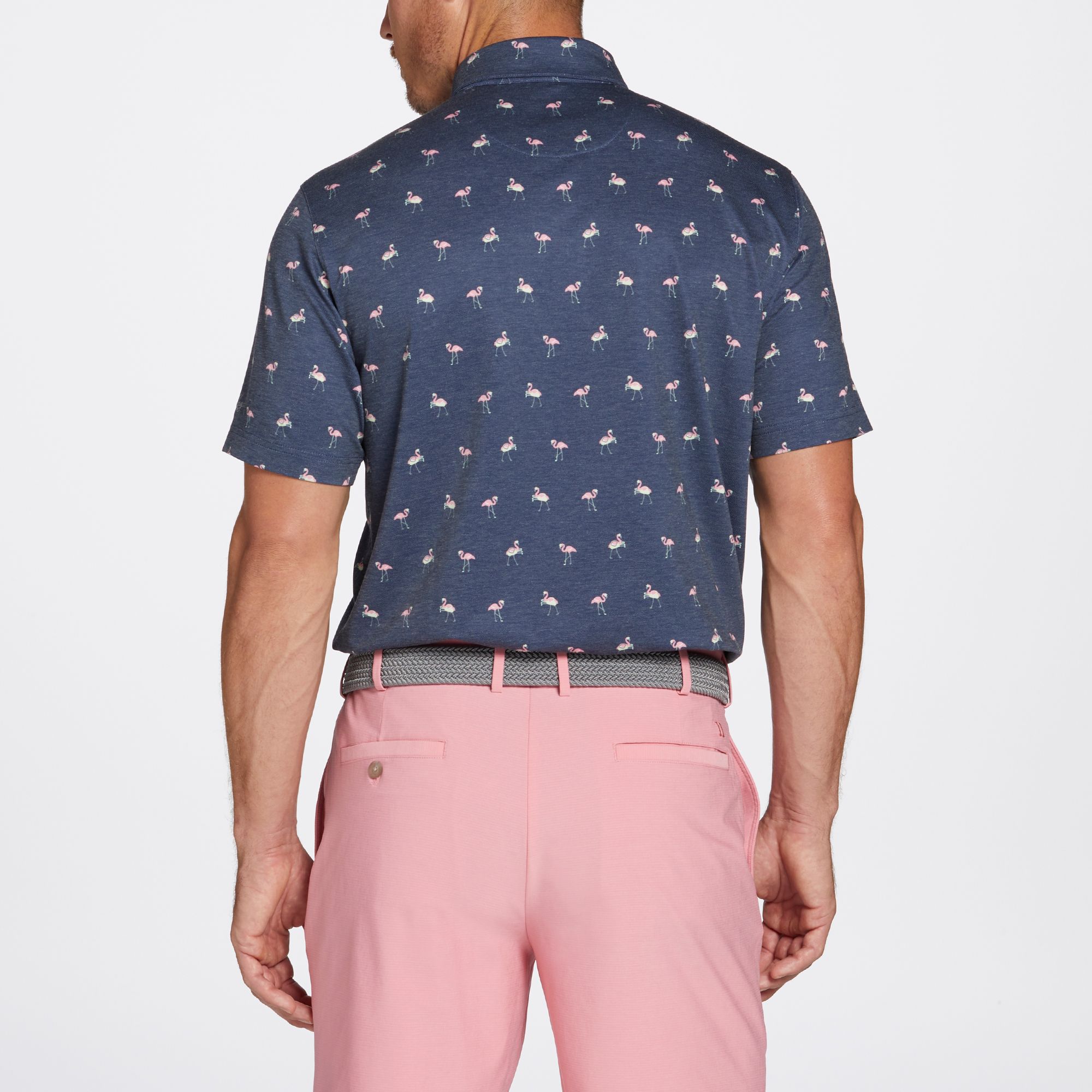 Walter Hagen Men's Clubhouse Flamingo Golf Polo